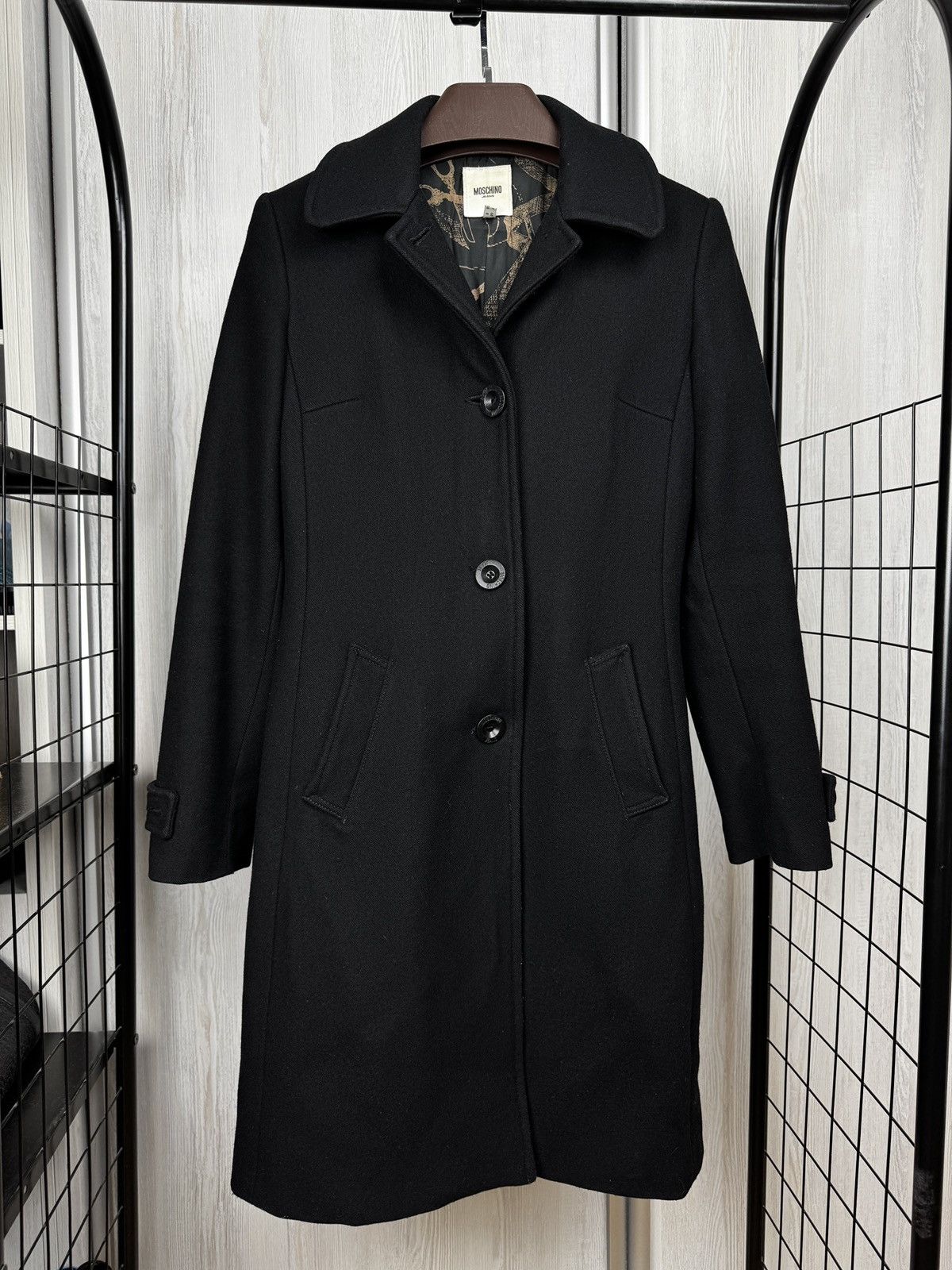 Moschino Moschino Jeans women’s black wool single breasted coat Size M / US 6-8 / IT 42-44 - 1 Thumbnail