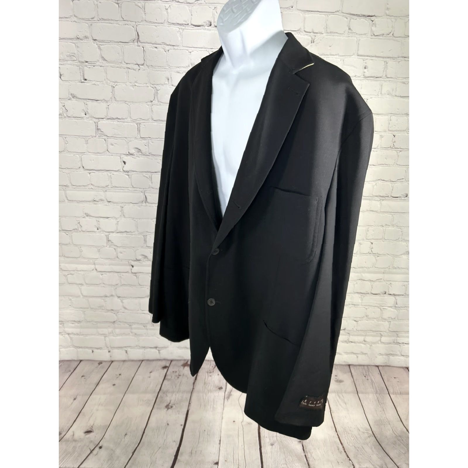 Vintage Kroon Jacket Solid Black Button Up Wool Blend Inner Pockets Men’s XL Long Mid-Length Workwear Casual Size US XL / EU 56 / 4 - 3 Thumbnail