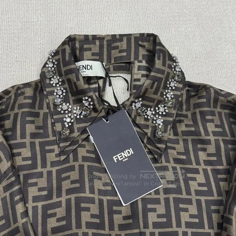 Fendi Fendi Brown Silk Long Sleeve Dress for Women . Size L / US 10 / IT 46 - 4 Thumbnail