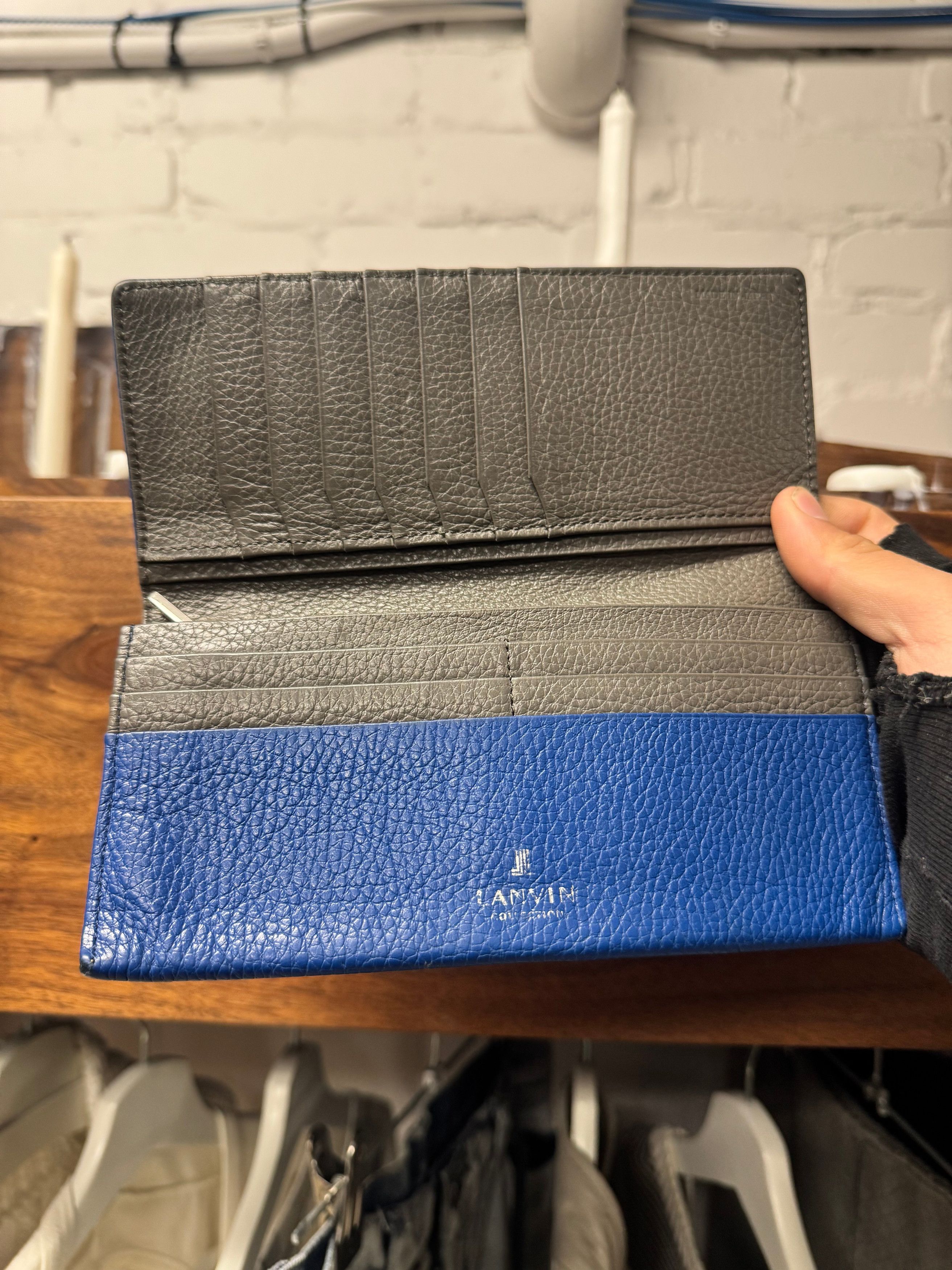 Lanvin Lanvin Blue Calfskin Leather Long Wallet Size ONE SIZE - 3 Thumbnail