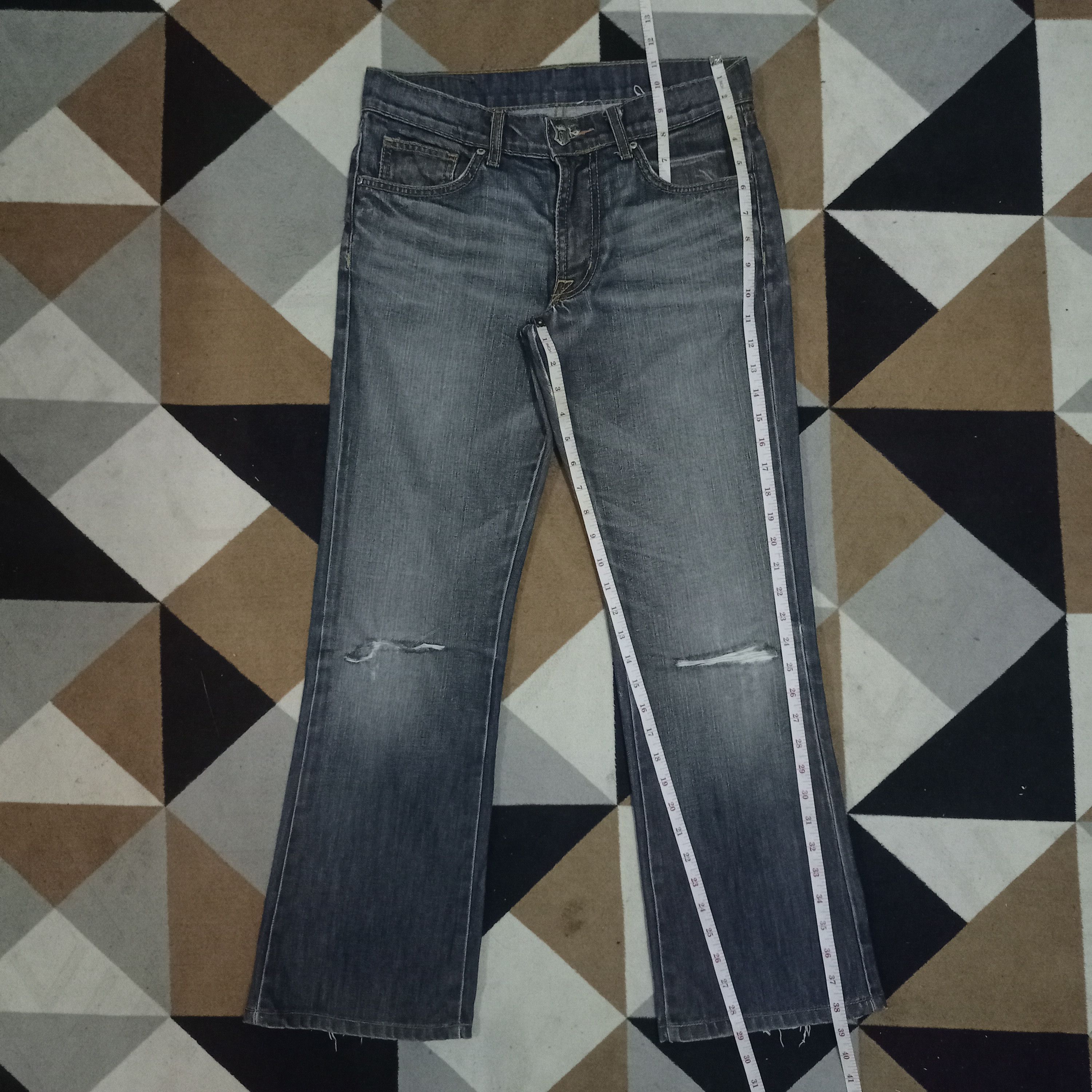 Monarchy Vintage USA Monarchy Atalier Ripped Flare Jeans 31x29 Size US 31 - 10 Thumbnail