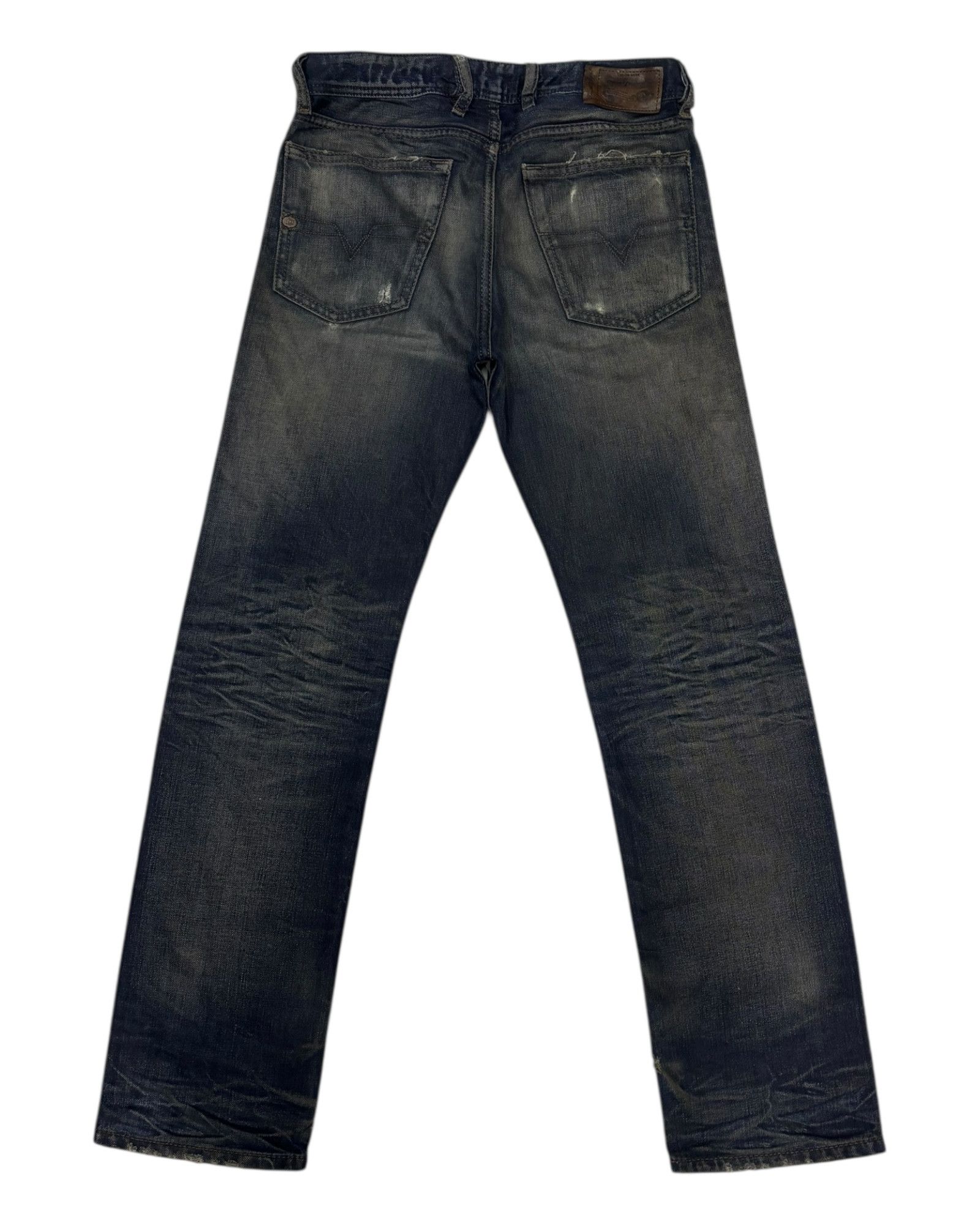 Diesel × Le Grande Bleu (L.G.B.) Vintage Diesel Waxed Distress Denim Jeans Regular Straight Size US 29 - 8 Thumbnail