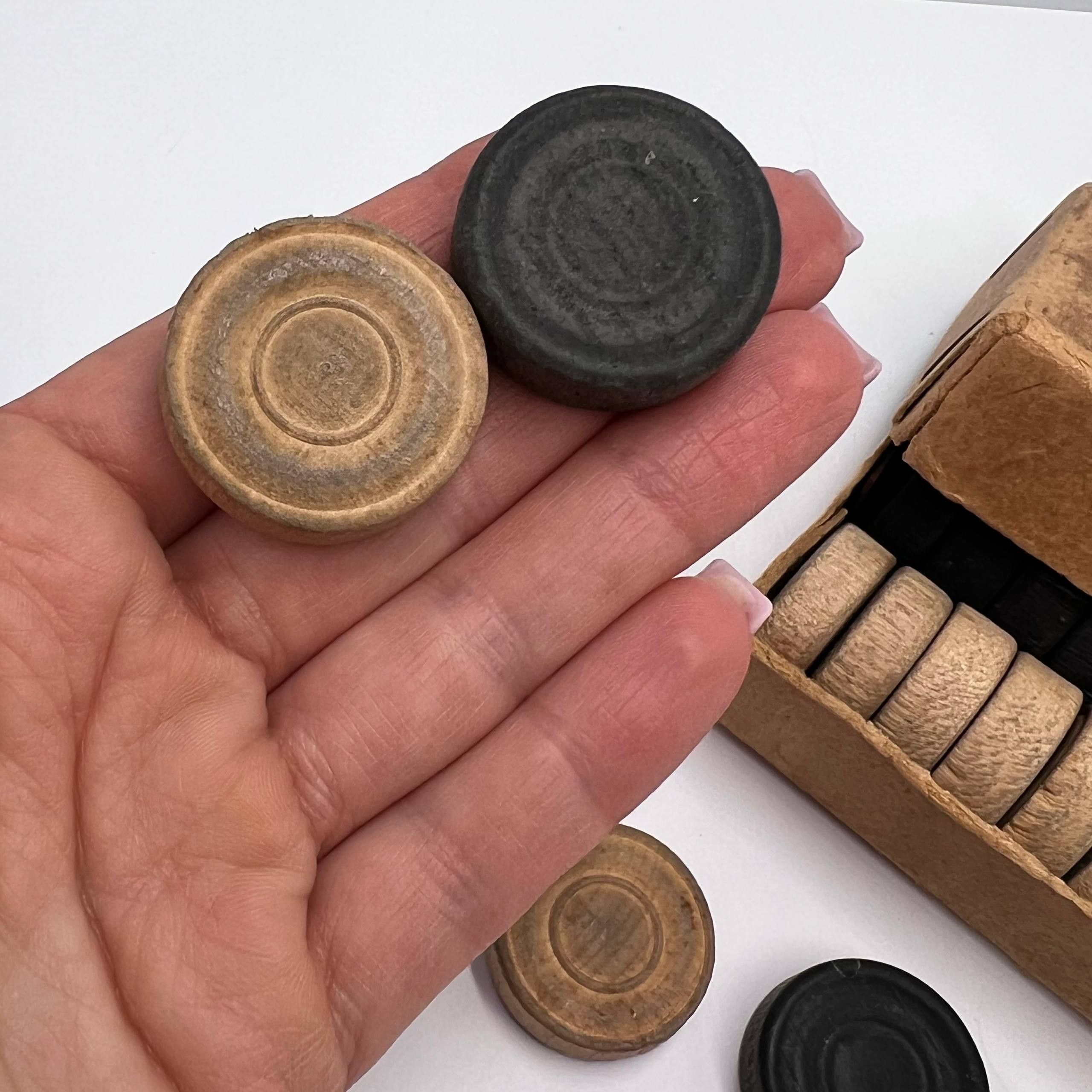 Vintage Vintage Handmade Wooden Checkers Set 1980s Folk Art Size ONE SIZE - 7 Thumbnail