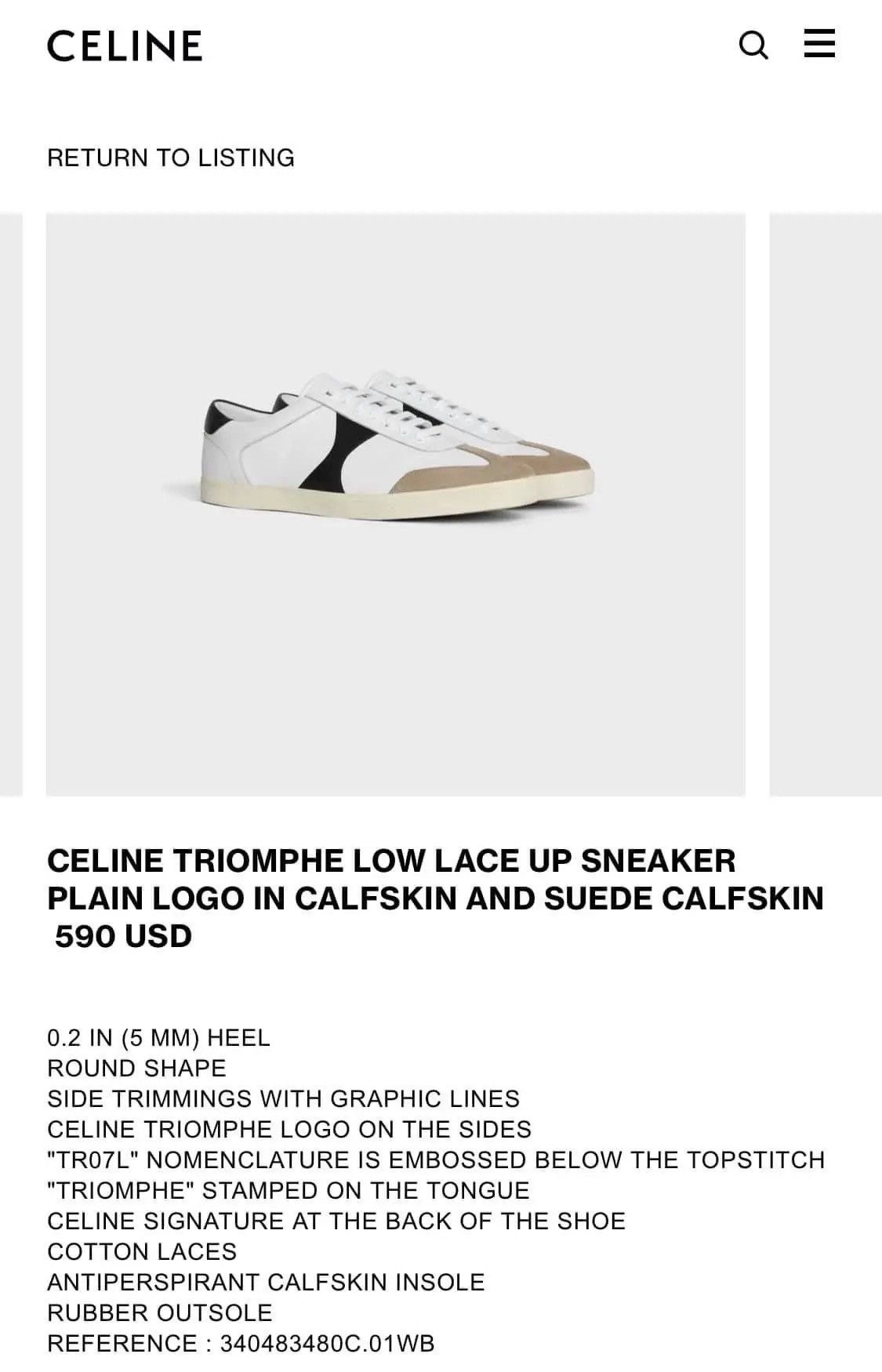 Celine CELINE BY HEDI SLIMANE GERMANY TRAINER B01 TRIOMPHE SNEAKERS Size US 7 / EU 40 - 3 Thumbnail