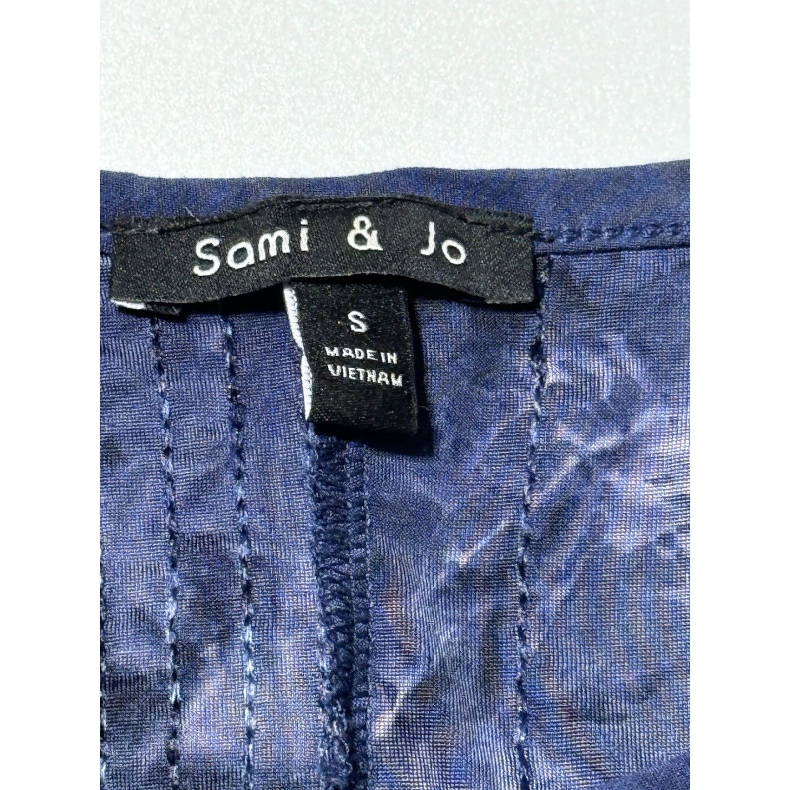 Vintage Sami & Jo Top Blouse Sz S Blue Sequin Fairy Grunge Whimsigoth 90s Bohemian Gothic Casual Party Workwear Short Sleeve Cold Shoulder Women's Size S / US 4 / IT 40 - 5 Thumbnail