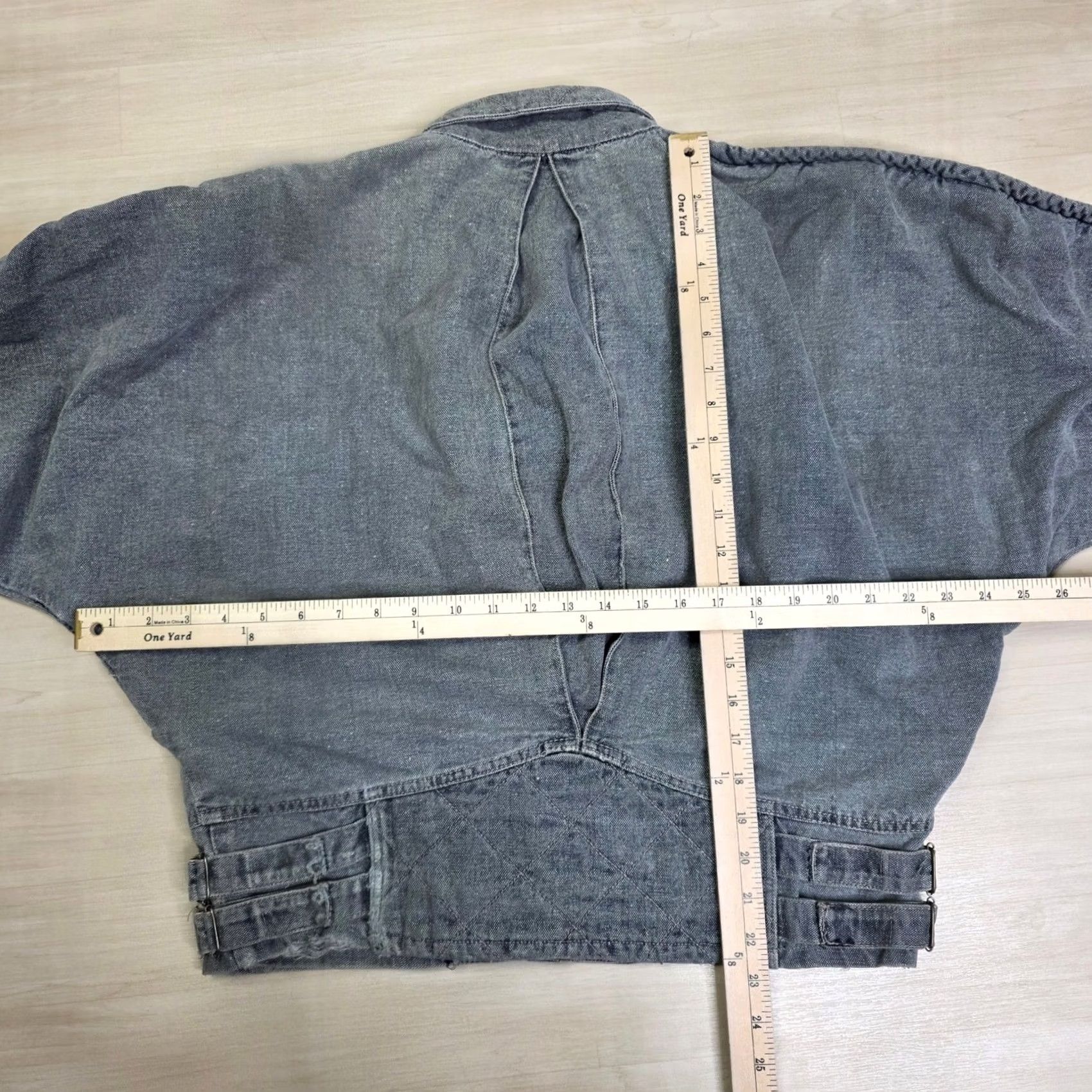 Vintage Cotler Mens Gray Wash Denim Jacket Buckle Back Distressed L Size US L / EU 52-54 / 3 - 4 Thumbnail