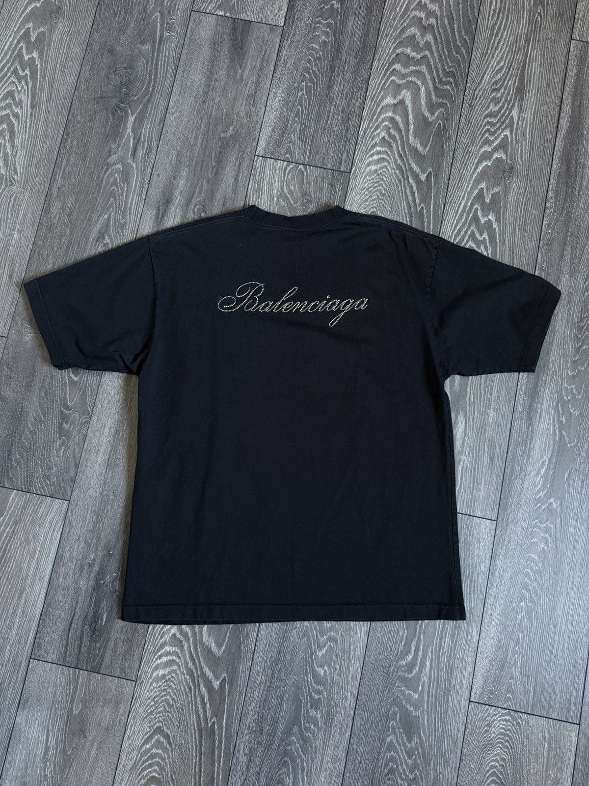 Balenciaga balenciaga rhinestone crystal logo oversized tshirt Size US M / EU 48-50 / 2 - 1 Thumbnail