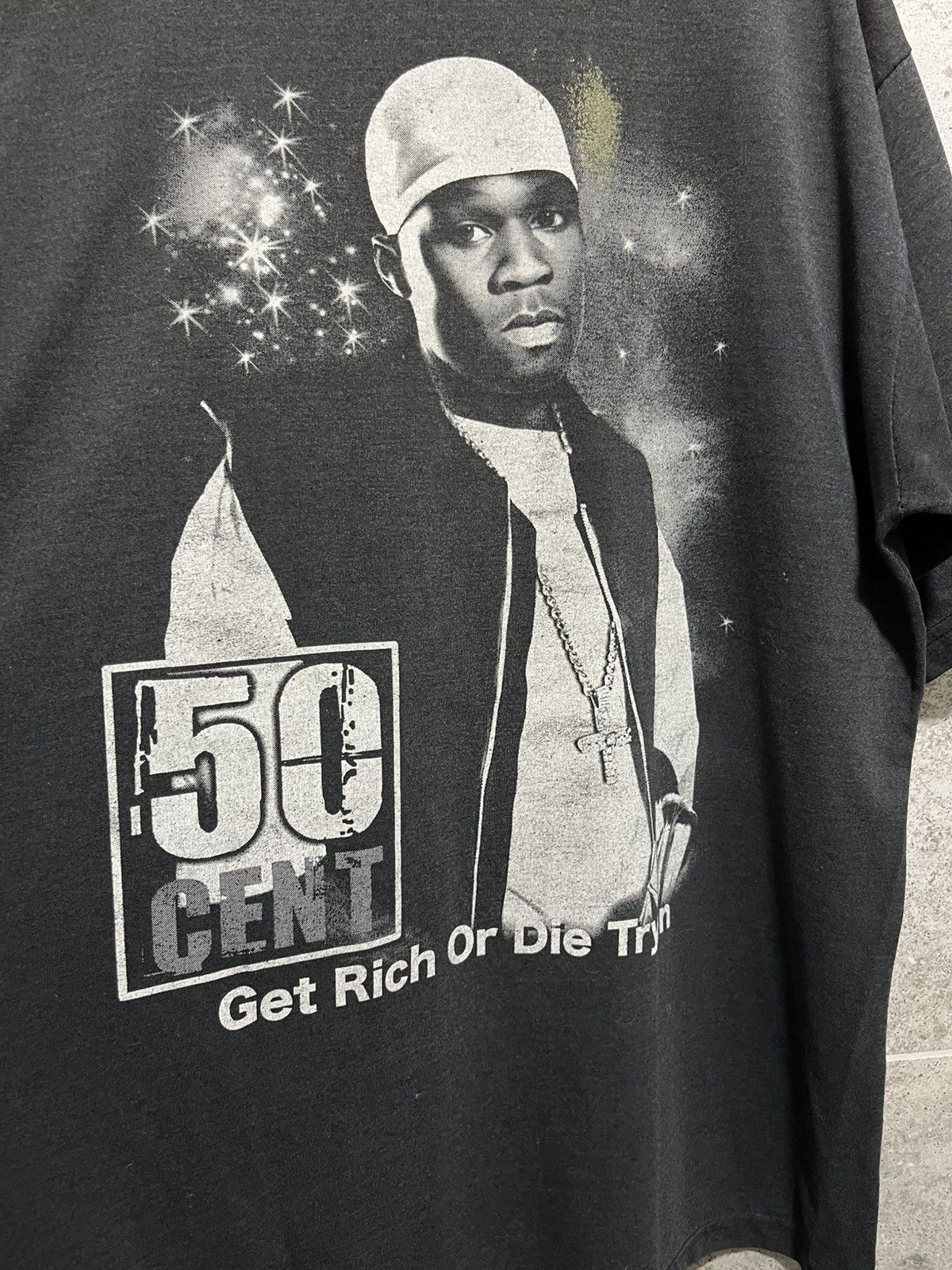 50 Cent × Rap Tees × Vintage Two&two 50 cent Get Rich Or Die Tryn Black Size L Size US L / EU 52-54 / 3 - 8 Thumbnail