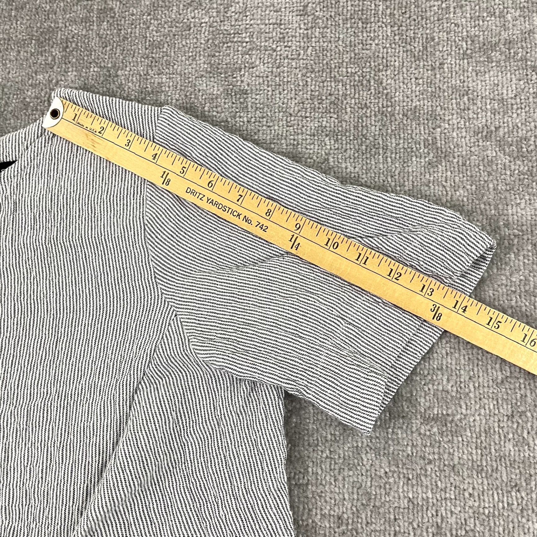 Vintage Gershon Bram Blouse Top Womens Large Gray Striped Lagenlook Asymmetric Layered Shirt Regular Size L Womens Size L / US 10 / IT 46 - 6 Thumbnail