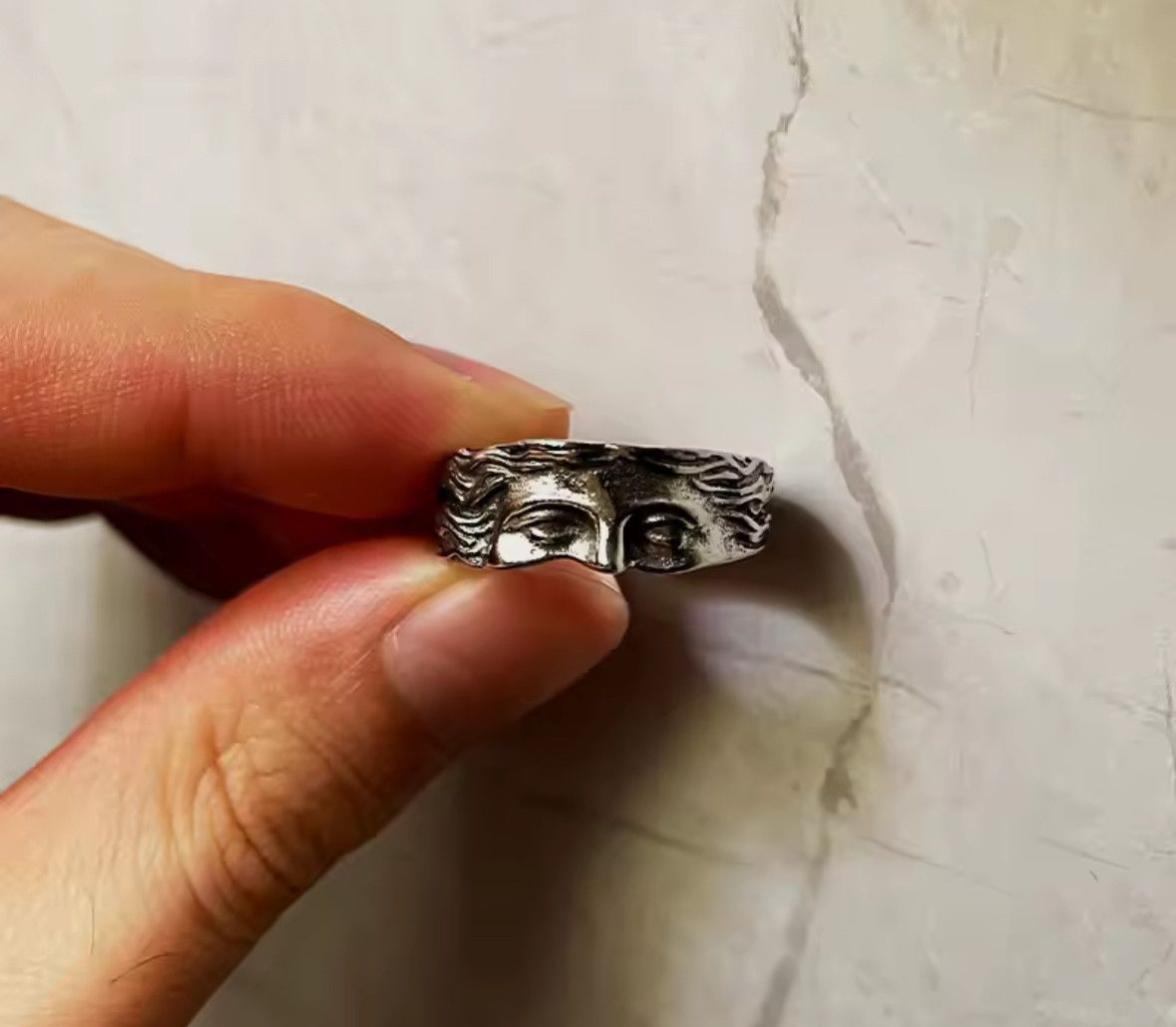 Japanese Brand Rare Retro Half Face Venus Greek Mythology Adjustable Ring Size ONE SIZE - 2 Thumbnail