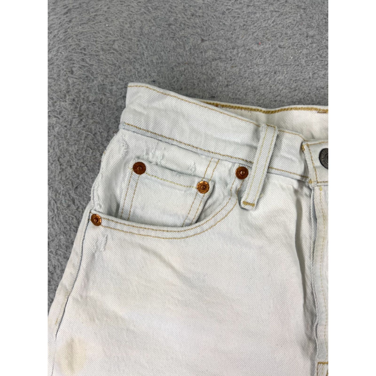 Levi's Levi's Shorts Womens White Denim Cut-Off 24x2 Button Fly 501 Jean Style Casual Beach Womens Size 42" / US 20 - 4 Thumbnail