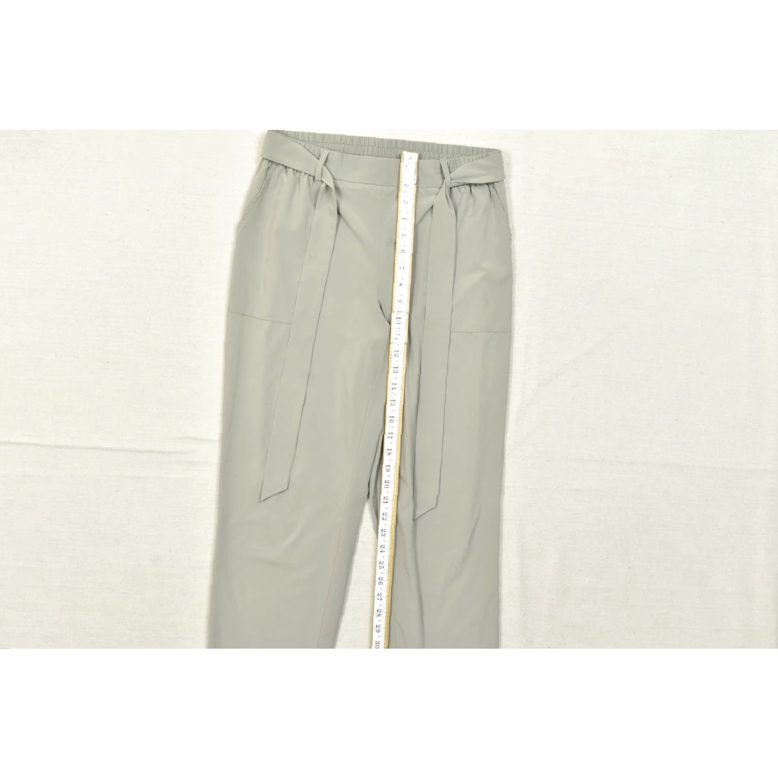 Banana Republic Banana Republic Women's Gray Belted Tapered Elastic Waist Pants M Polyester Dress Pants Size 32" / US 10 / IT 46 - 4 Thumbnail