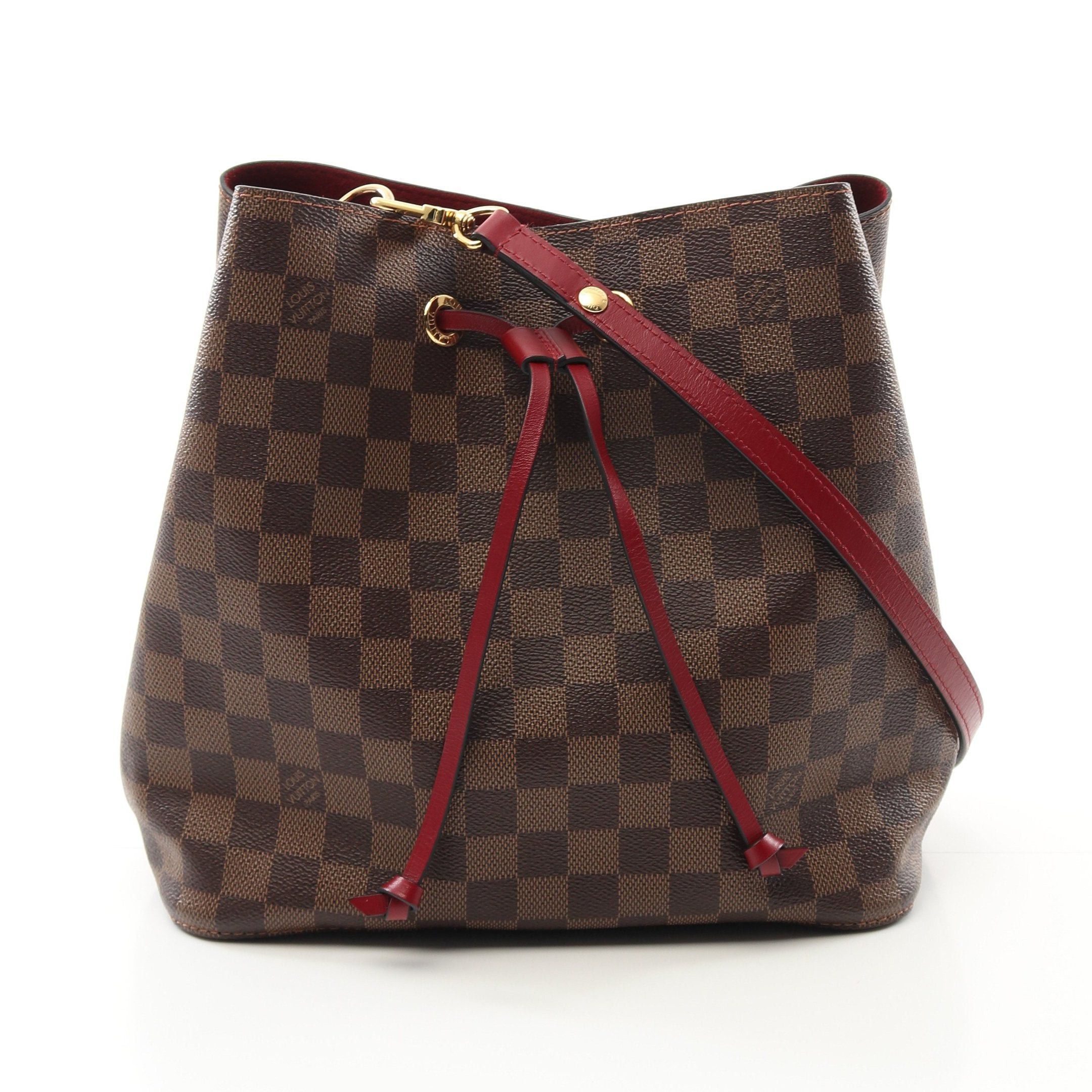 Louis Vuitton Louis Vuitton Neo Noe Damier Ebene Cherry Berry Shoulder Bag Leather Brown Burgundy Size ONE SIZE - 1 Thumbnail