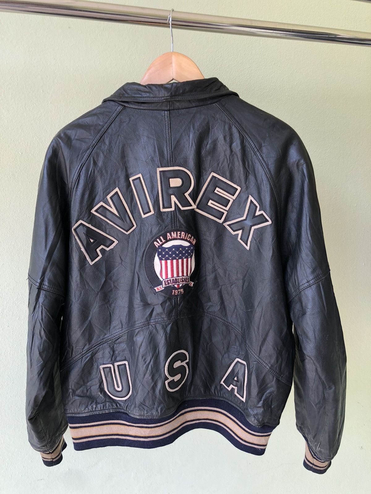 Avirex × Rap Tees 🔥 RARE VINTAGE ICON AVIREX VARSITY LEATHER JACKET Size US L / EU 52-54 / 3 - 10 Thumbnail