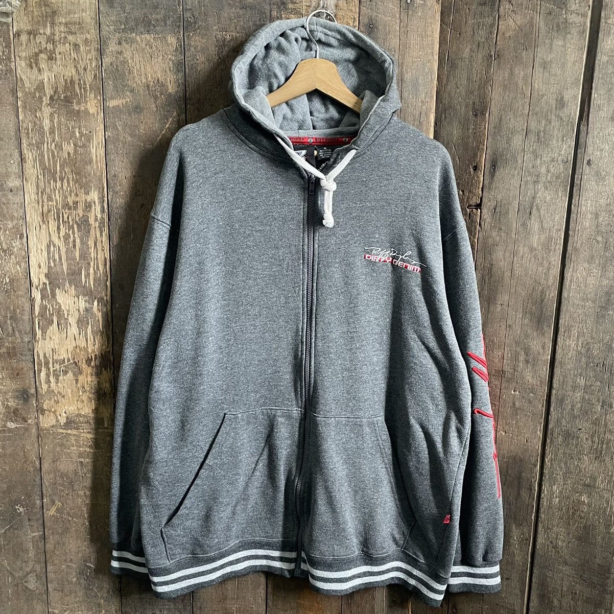 Ruff Ryders Vintage Ruff Ryders Dirty Denim Zipper Hoodie Size US XL / EU 56 / 4 - 1 Thumbnail