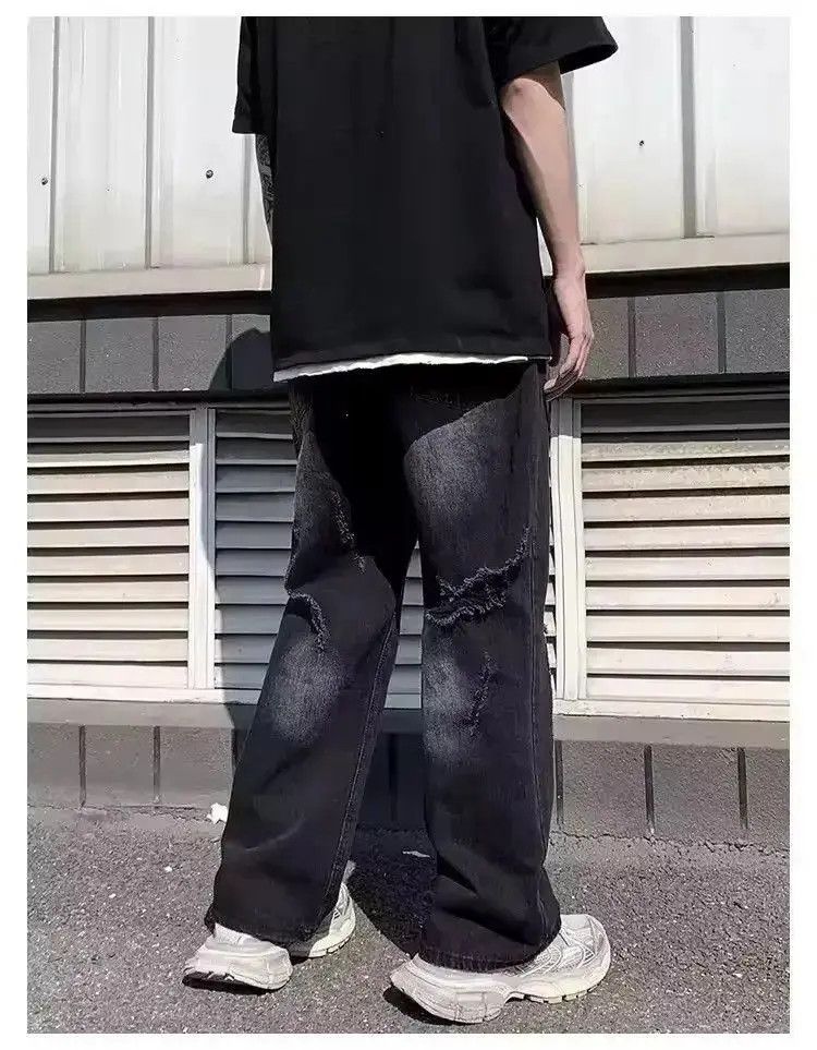 Japanese Brand Straight-Leg Hole Jean Size US 32 / EU 48 - 5 Thumbnail