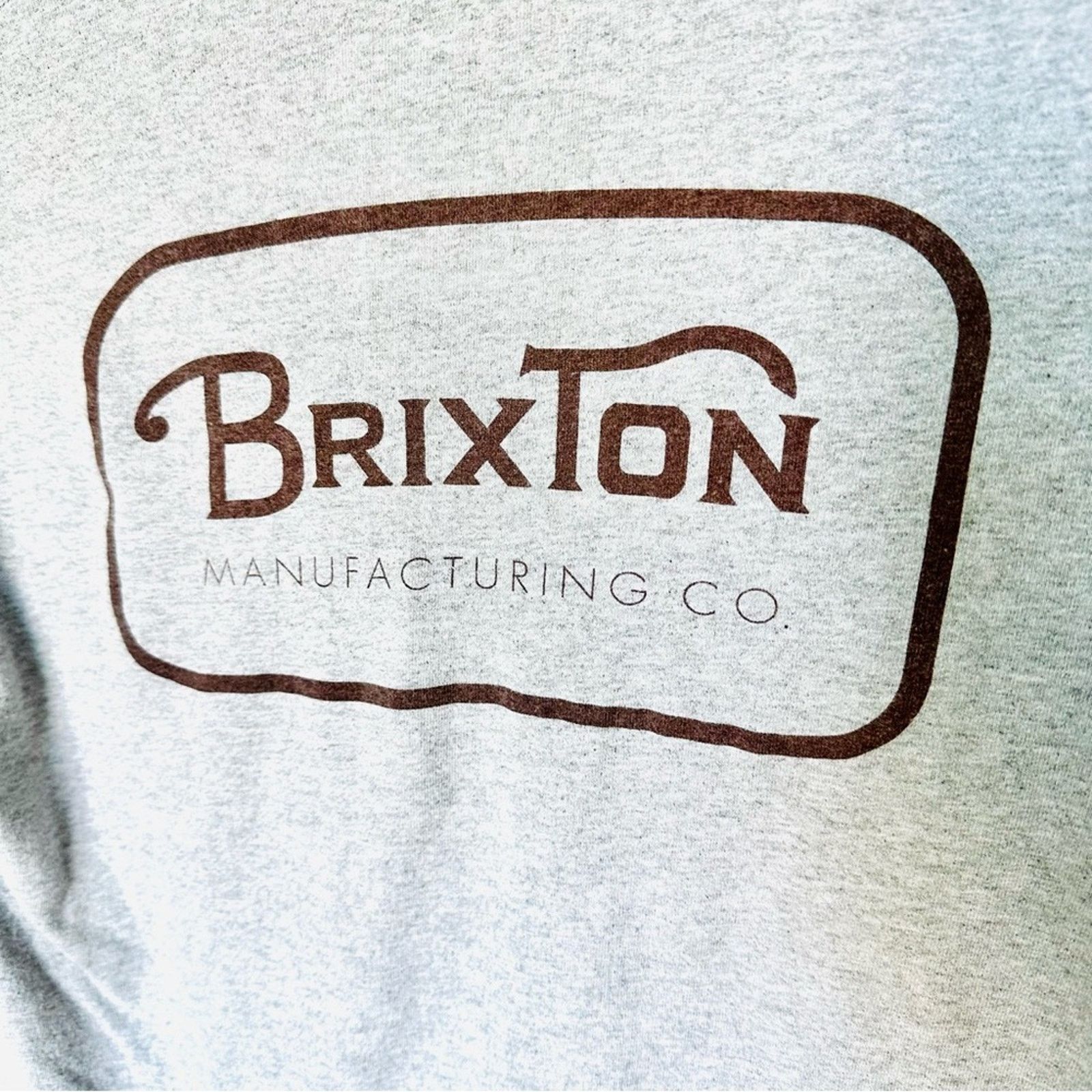 Brixton BRIXTON Heather Grey Brown Logo Short Sleeve Tee T Shirt Top Size US M / EU 48-50 / 2 - 9 Thumbnail
