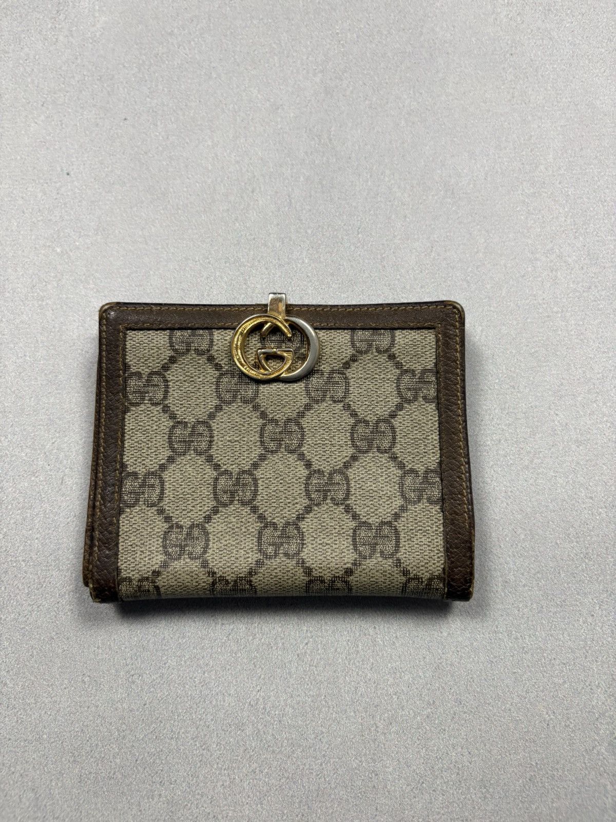 Gucci Vintage 90s Gucci GG Monogram Canvas Wallet Metal Logo Size ONE SIZE - 1 Thumbnail