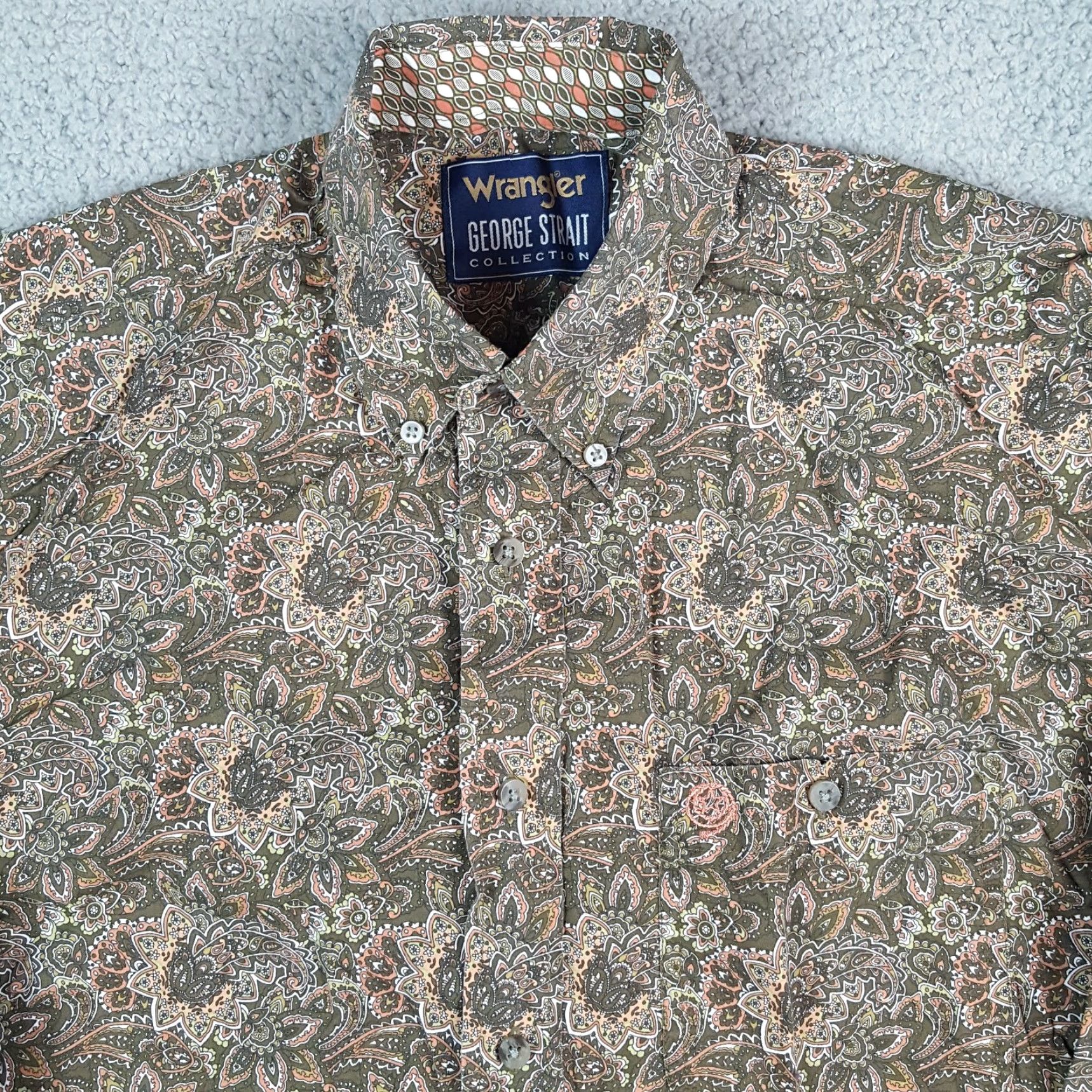 Wrangler VINTAGE Wrangler George Strait Cowboy Button Up Size M Floral Paisley Collared Shirt Size US M / EU 48-50 / 2 - 2 Thumbnail