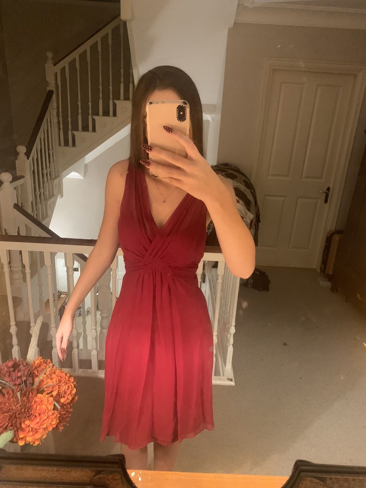 LK Bennett LK Bennett Silk Red Cocktail Dress Size M / US 6-8 / IT 42-44 - 1 Thumbnail