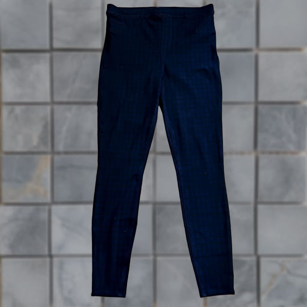 Spanx SPANX Pants Womens XL Ankle Leggings Jeggings 20018T Blue Black Womens Size 40" / US 18 - 1 Thumbnail