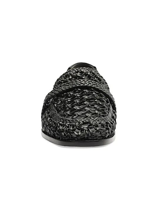 Alexandre Birman os11x1225 Jane Tresse Woven Leather Loafers in Black Size US 8 / IT 38 - 6 Thumbnail