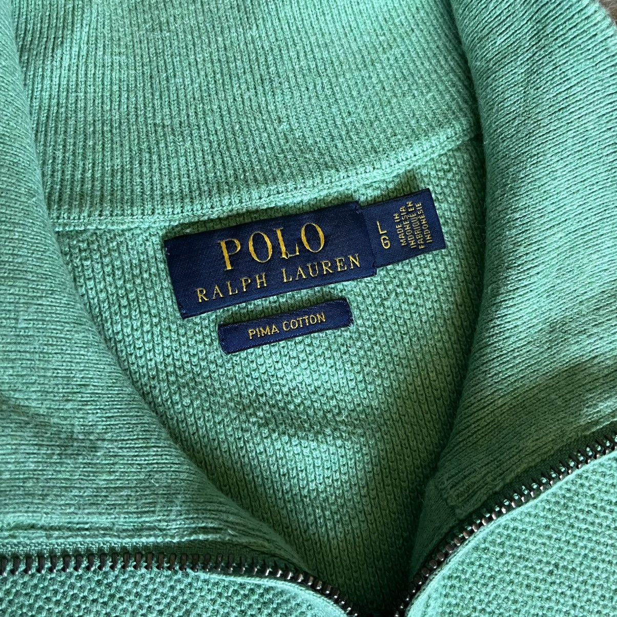 Polo Ralph Lauren Polo Ralph Lauren Pima Cotton 1/4 Quarter Zip Green Sweater Size US L / EU 52-54 / 3 - 6 Thumbnail
