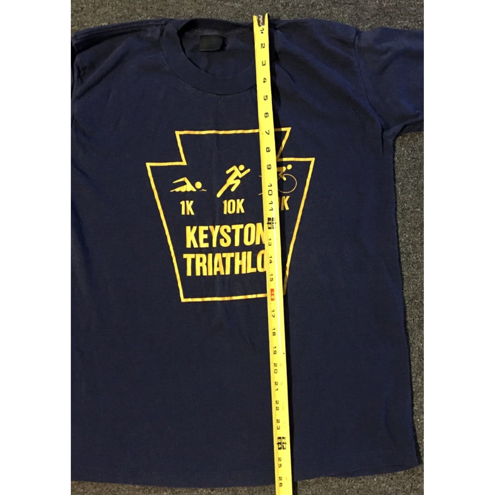 Vintage VINTAGE Touch Of Gold 80s Keystone Triathlon Shirt Mens M Blue USA Grunge 90s College Sports Rock Punk Track & Field Size US M / EU 48-50 / 2 - 7 Thumbnail