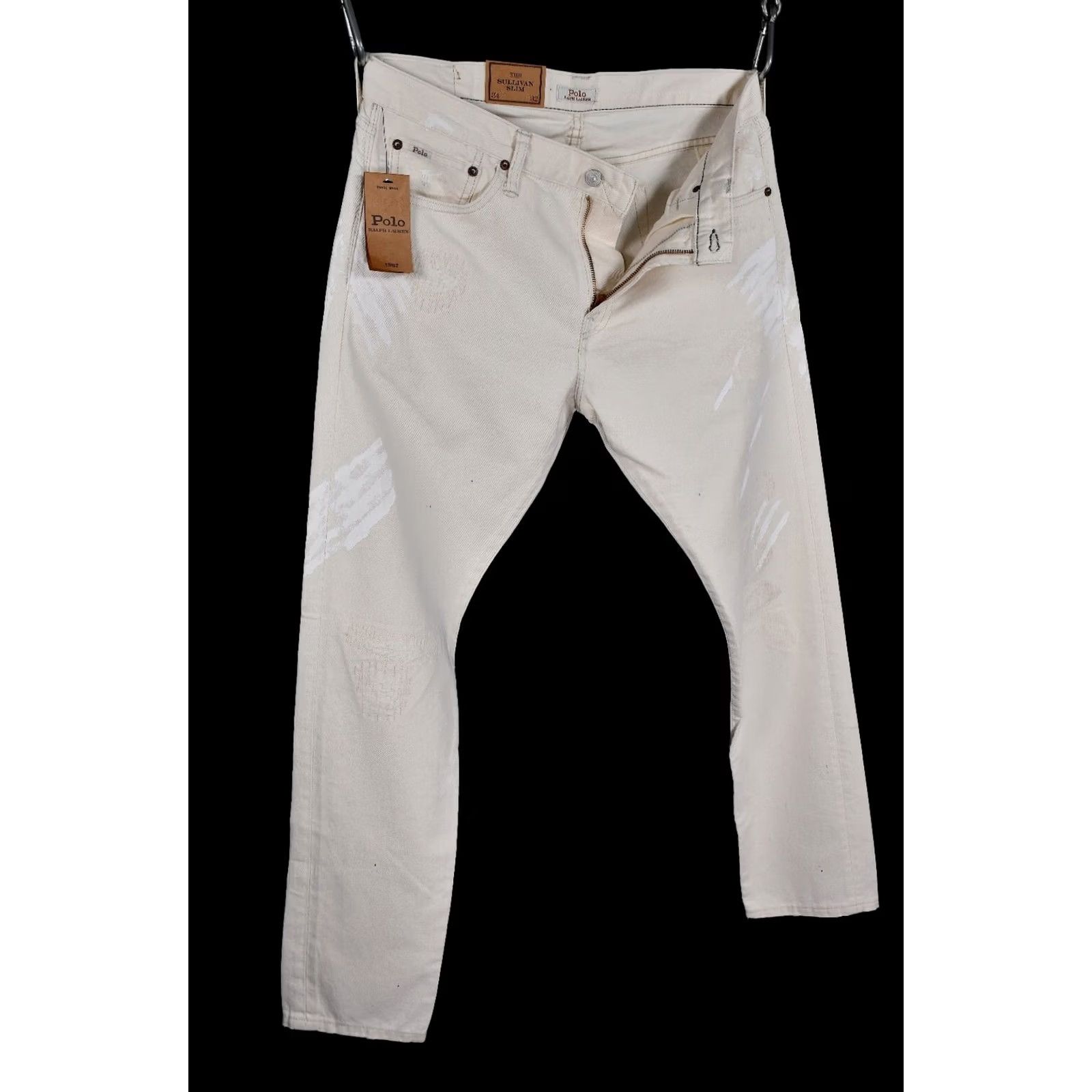 Polo Ralph Lauren Polo Ralph Lauren Sullivan Slim Distressed White Denim Jeans Mens W34 L32 Size US S / EU 44-46 / 1 - 6 Thumbnail