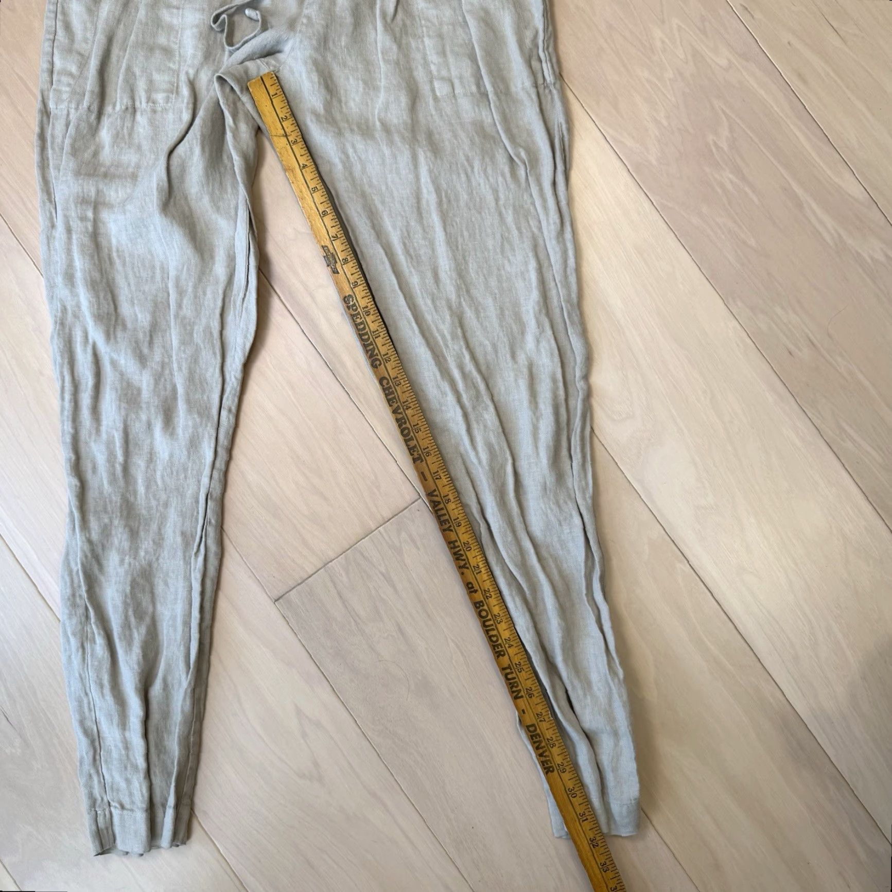Enza Costa Enza Costa Linen Pants Women's 4 Beige Straight Leg, Button, Zipper, Pockets, Regular Rise, Linen Dress Pants, Vintage No, 31.5 Inseam Size 27" / US 4 / IT 40 - 7 Thumbnail