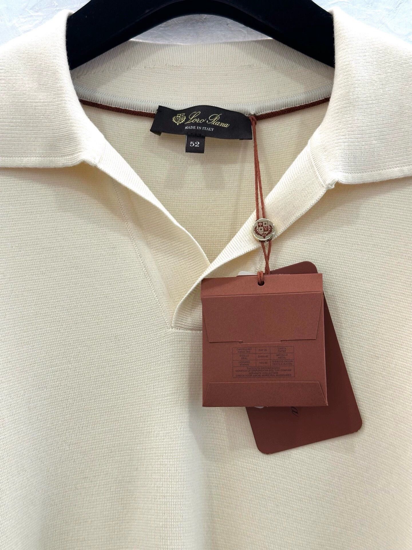 Loro Piana Loro Piana Men's Ivory Wool Polo-Neck Knit Sweater 52 Size US L / EU 52-54 / 3 - 3 Thumbnail