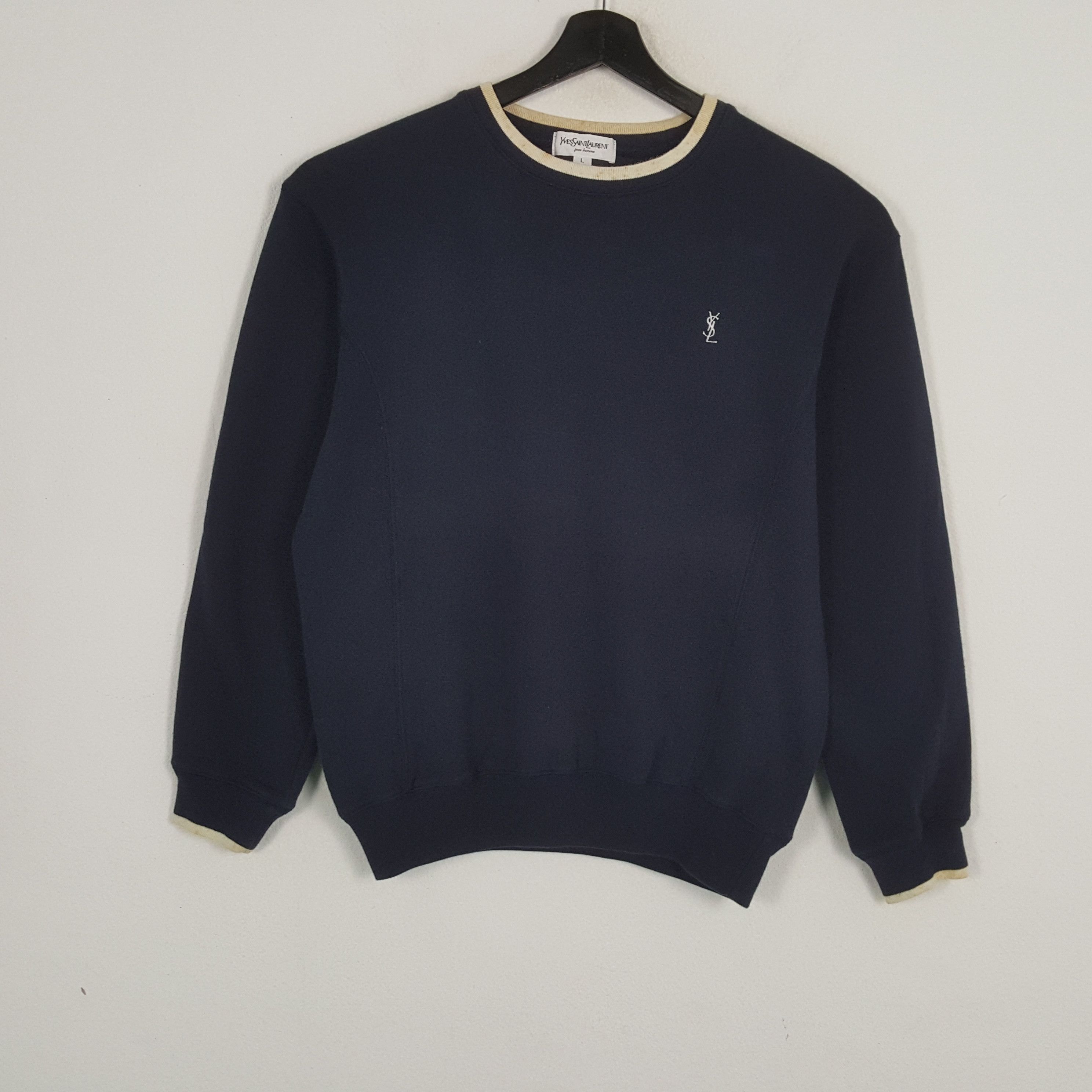 Vintage × Yves Saint Laurent YVES SAINT LAURENT Luxury Brand Small Logo Sweatshirt Size US M / EU 48-50 / 2 - 1 Thumbnail