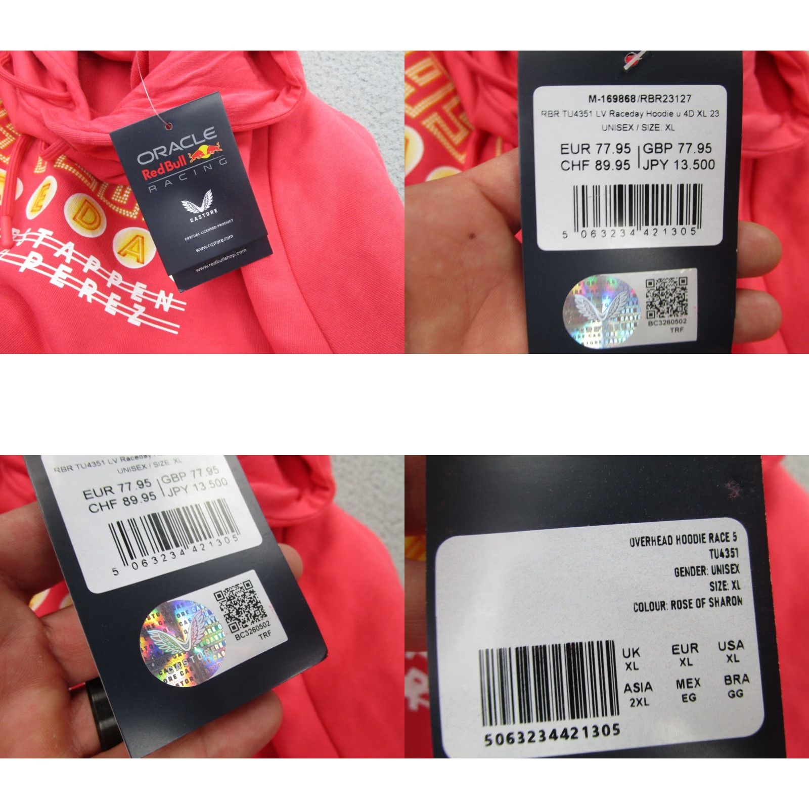 Castore Castore Oracle Red Bull Racing Hoodie Sweatshirt Mens XL Pullover Verstappen Perez Vegas Size US XL / EU 56 / 4 - 8 Thumbnail