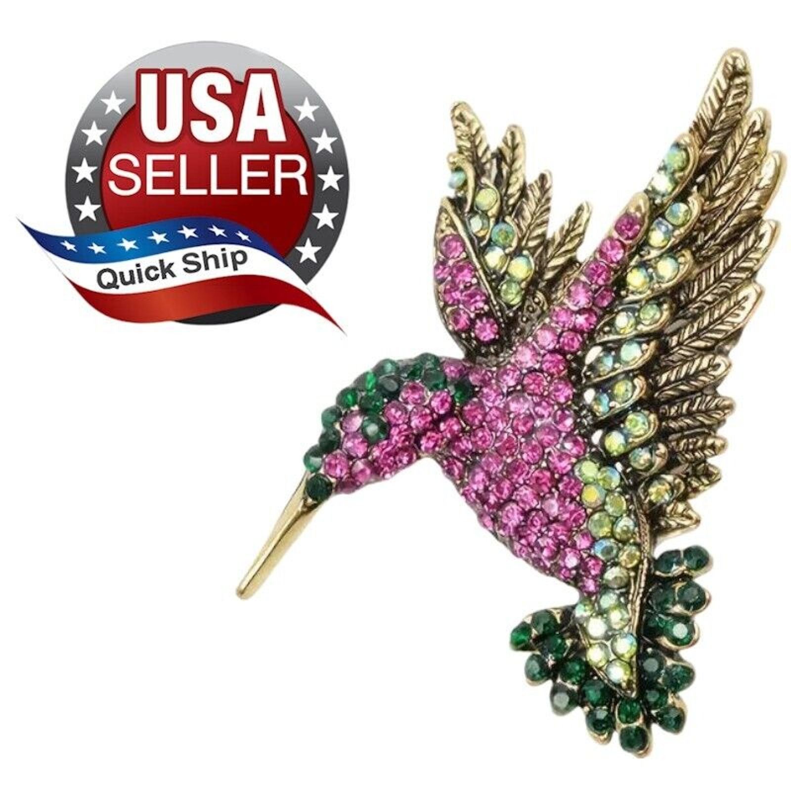 Other Gorgeous Hummingbird Brooch • Aurora Borealis Rhinestones Size ONE SIZE - 1 Thumbnail