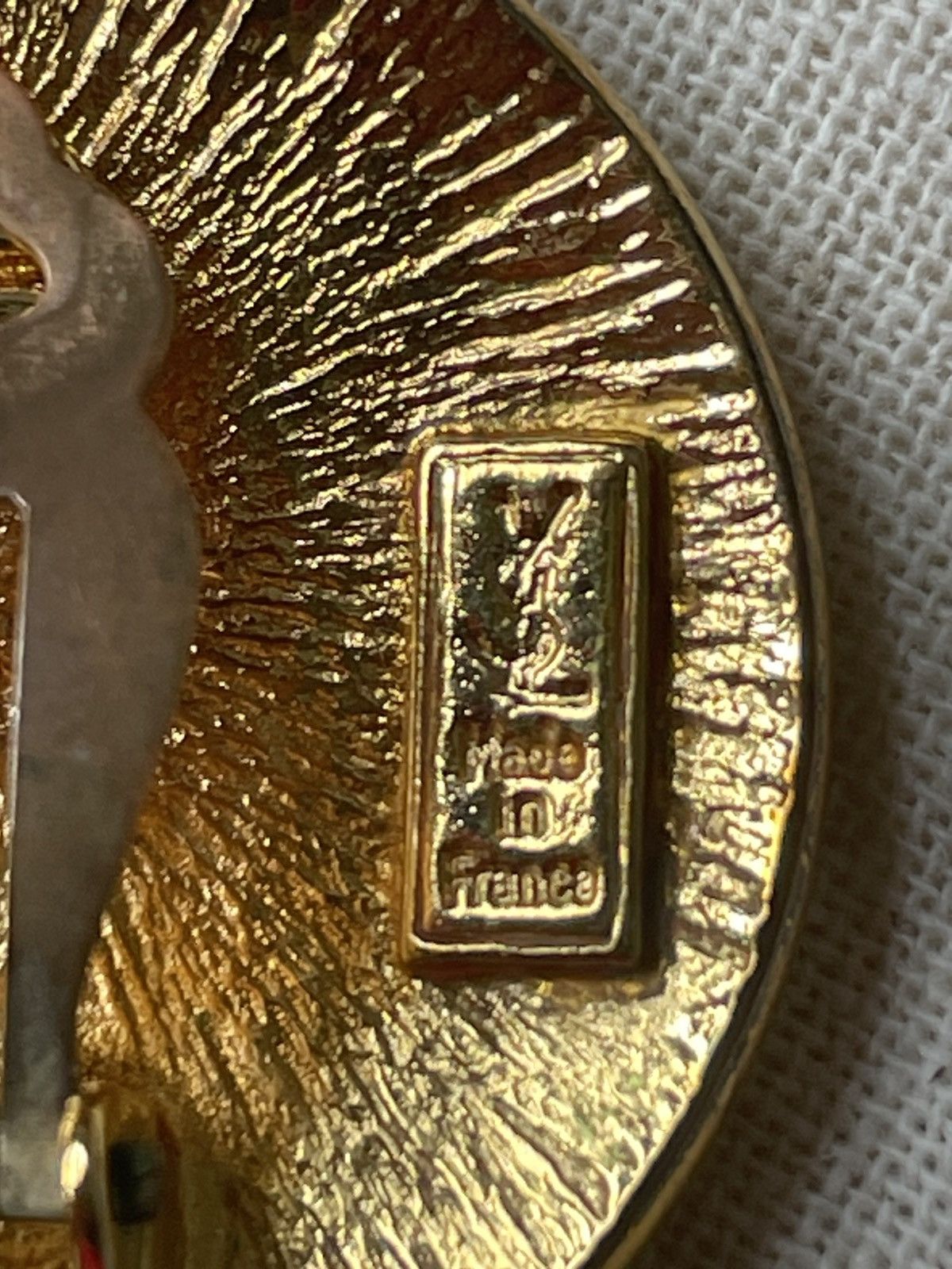 Yves Saint Laurent YSL MONOGRAM LOGO EARRINGS Size ONE SIZE - 6 Thumbnail