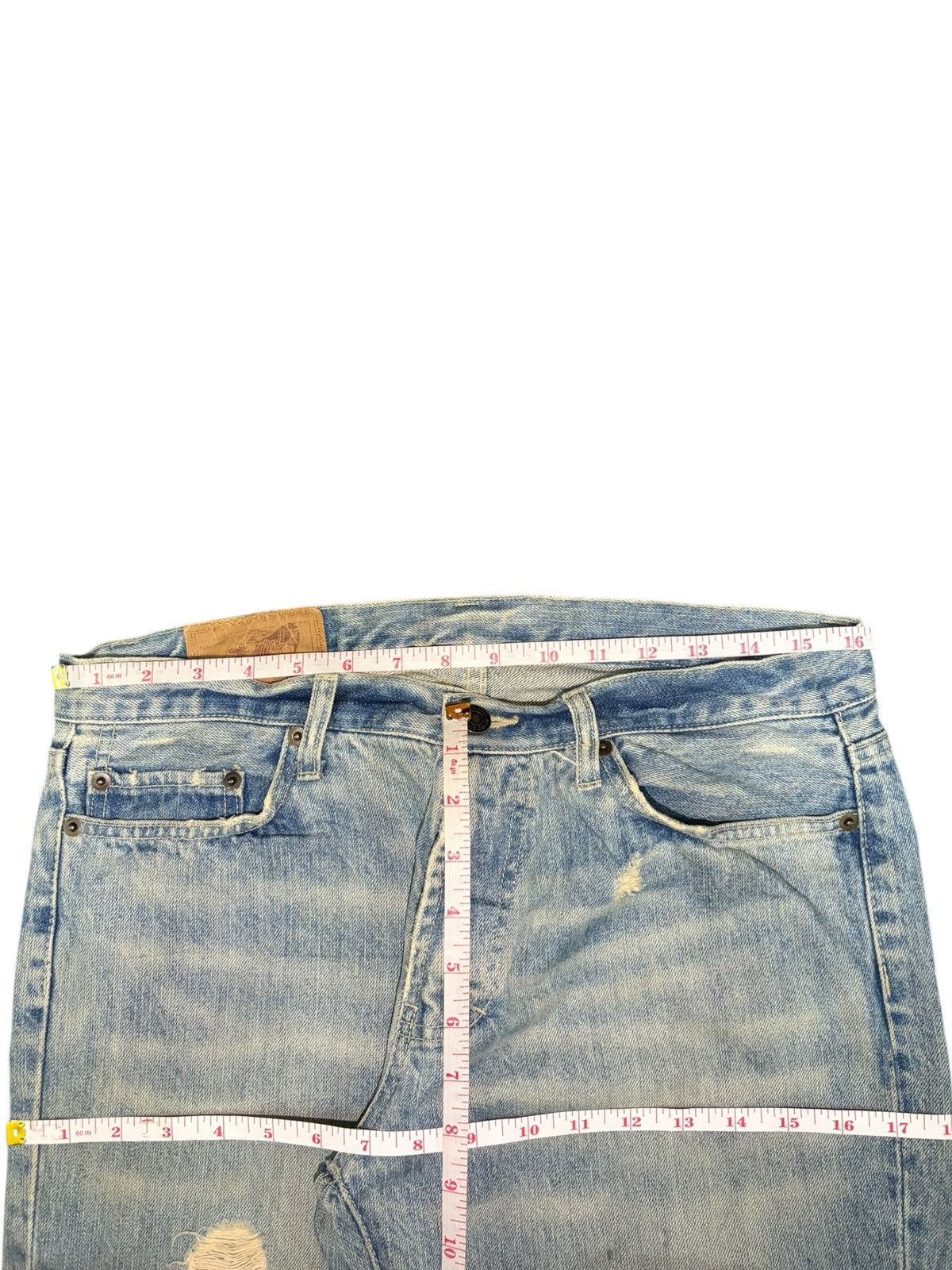 Edwin Vintage Japanese Brand Rusty Wash Distress Loose Jeans Size 32" / US 10 / IT 46 - 6 Thumbnail