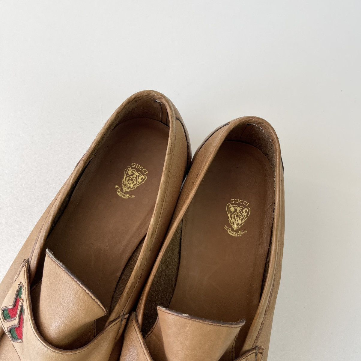 Gucci Gucci Leather Loafers Logo Vintage 80’s-90’s Shoes Beige Size US 7.5 / EU 40-41 - 7 Thumbnail