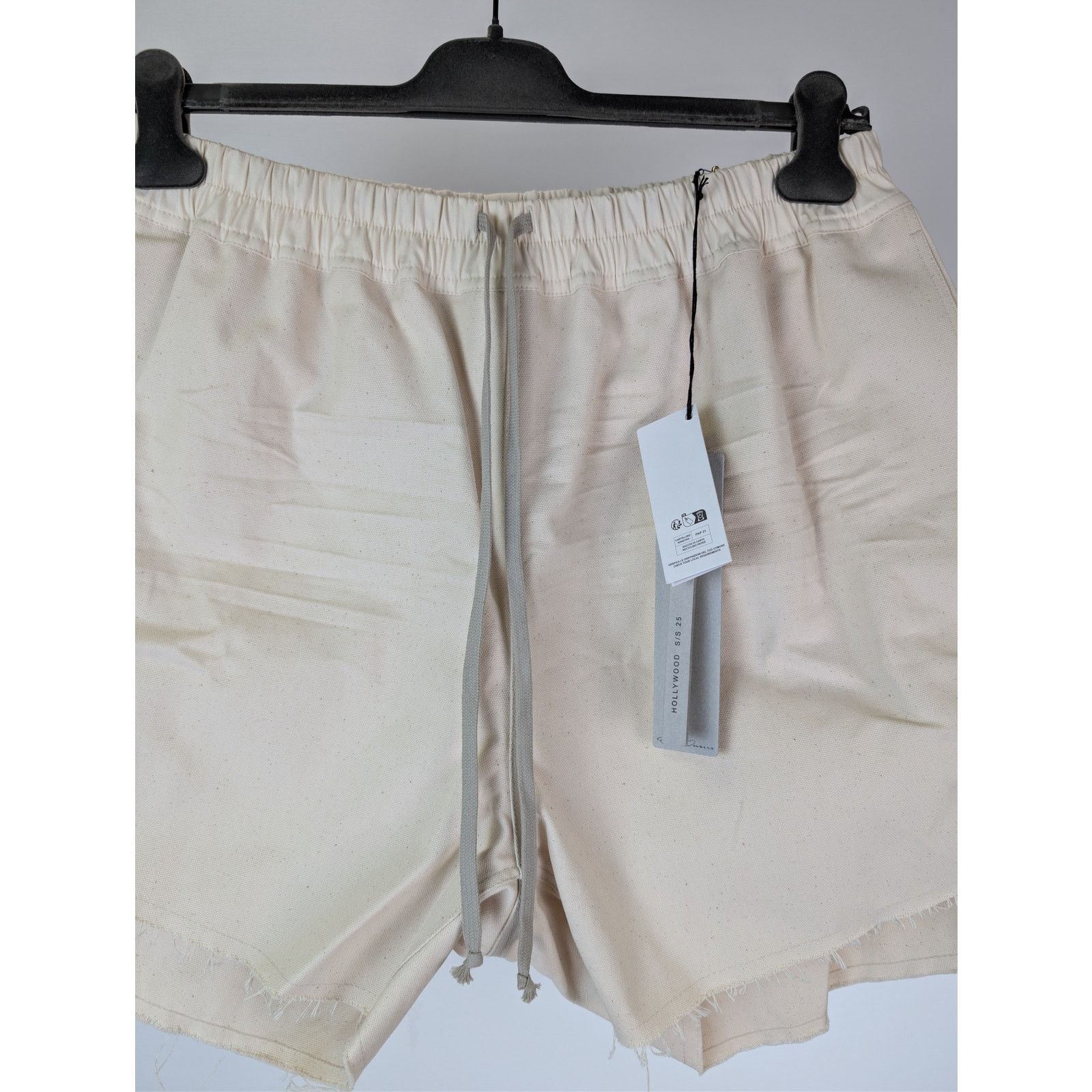 Rick Owens o1rshd1 Cotton Canvas Boxer Shorts in Beige Size US 38 / EU 54 - 7 Thumbnail