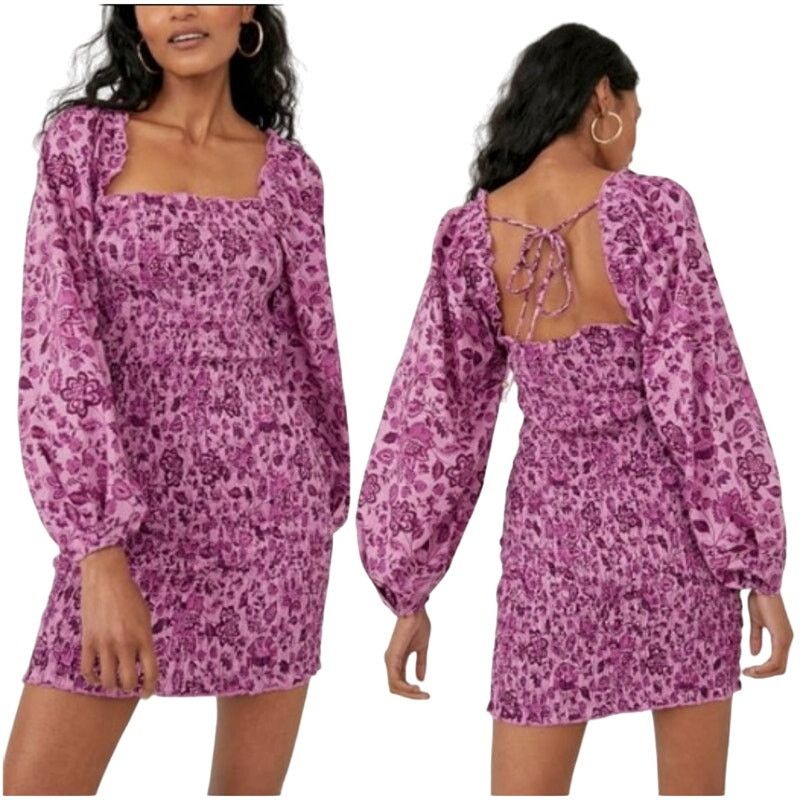Free People Free People Smock It To Me Dress Azalea Combo Floral Large Size L / US 10 / IT 46 - 1 Thumbnail