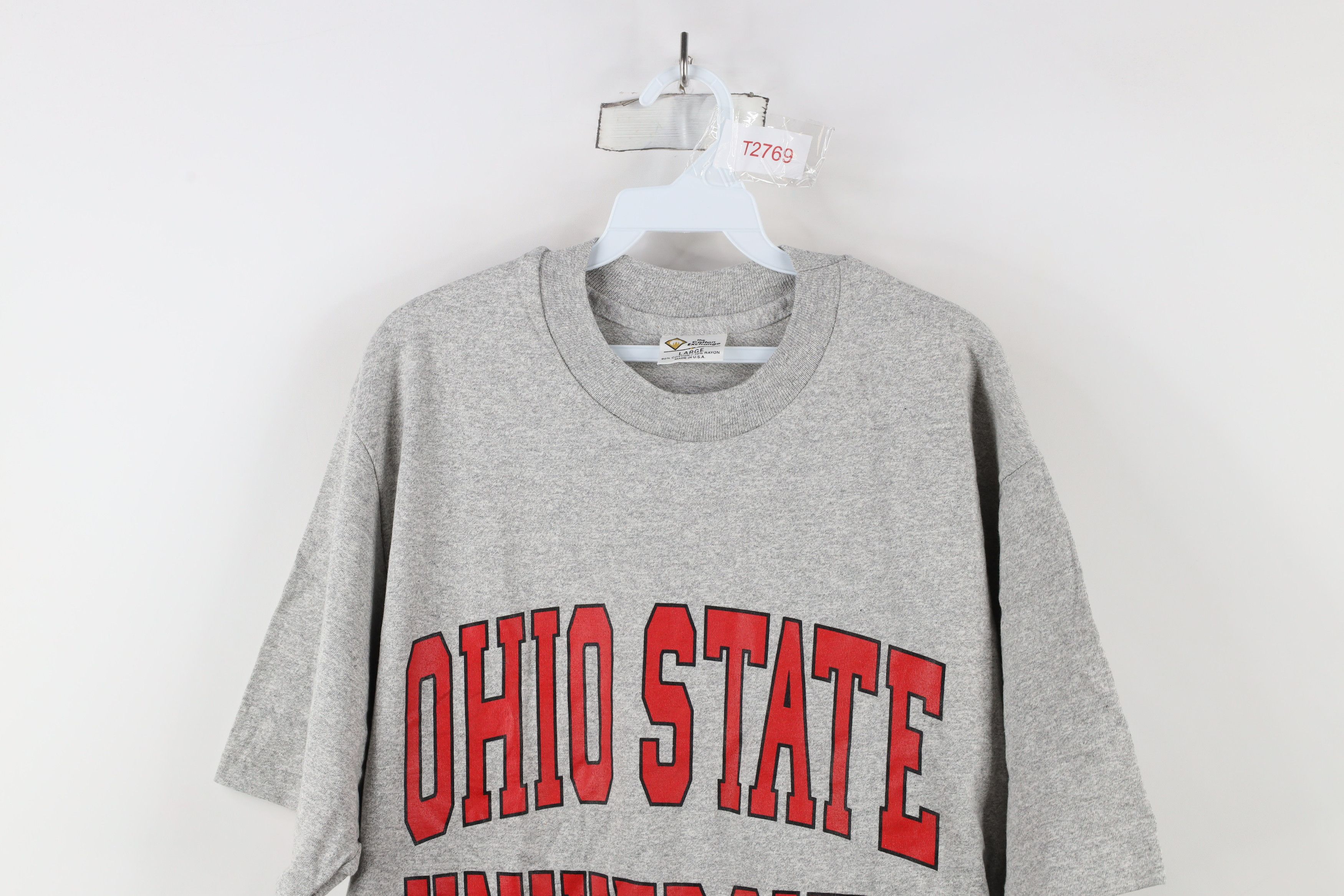 Vintage Vintage 90s Ohio State University T-Shirt Heather Gray USA Size US L / EU 52-54 / 3 - 2 Thumbnail