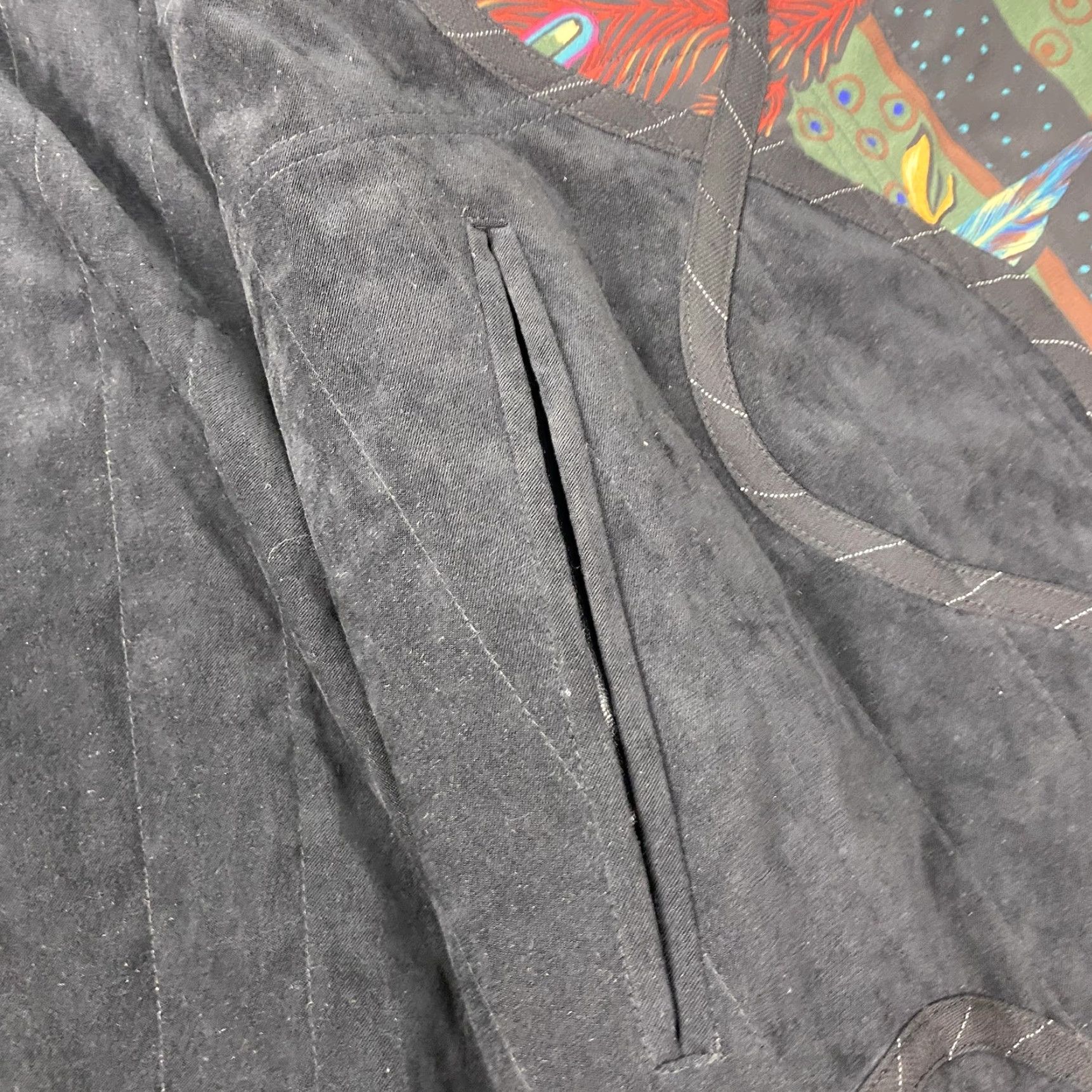 Vintage KOOS of Course Coat Womens 2X Black Faux Leather Vinyl Mandarin Collar Lined Size XXL / US 16-18 / IT 52-54 - 7 Thumbnail