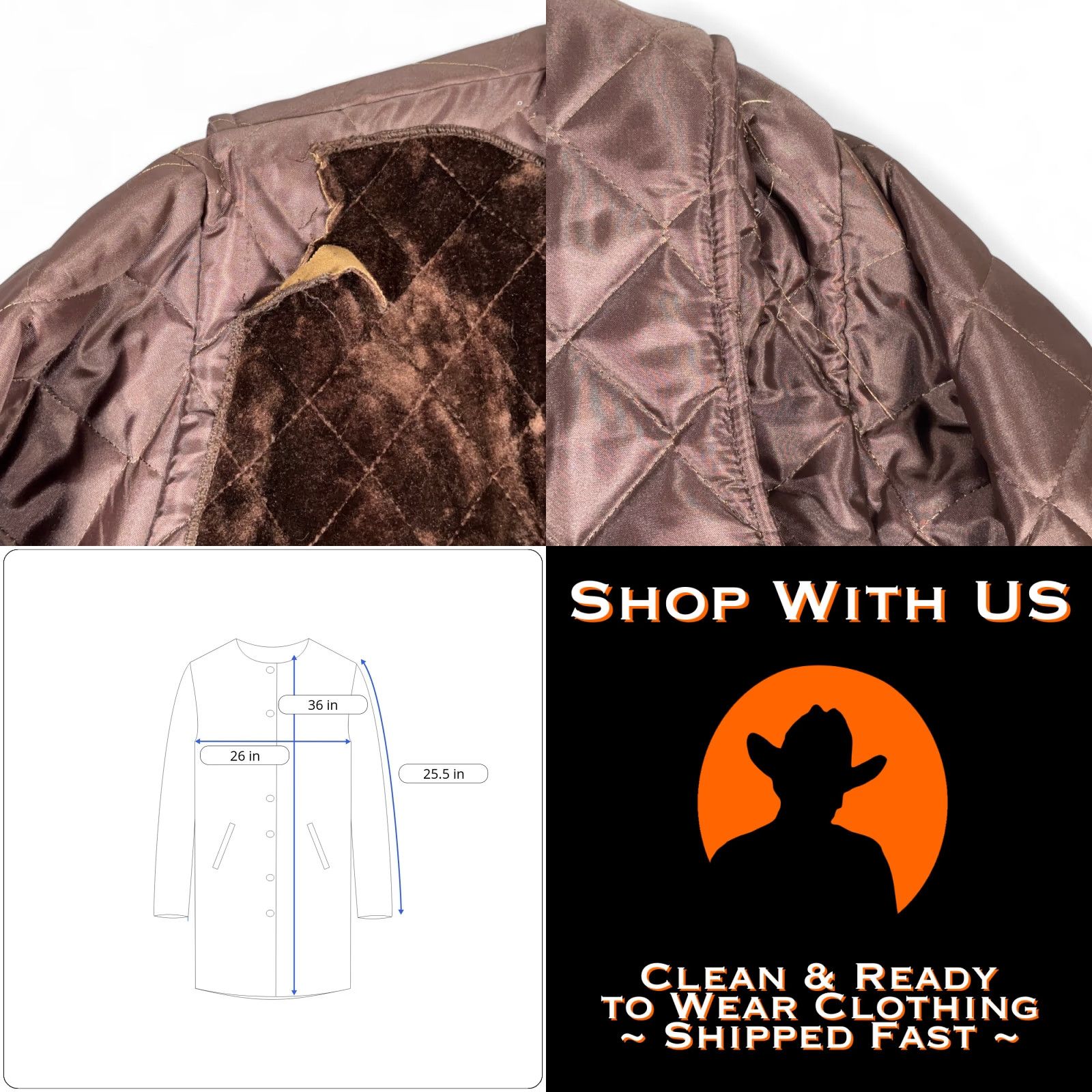 Vintage VINTAGE Hunting Coat Jacket Adult XL Brown HC Jones Talon 60s Quilted Full Zip Lined Faux Fur Insulated Workwear Mens Size US XL / EU 56 / 4 - 8 Thumbnail