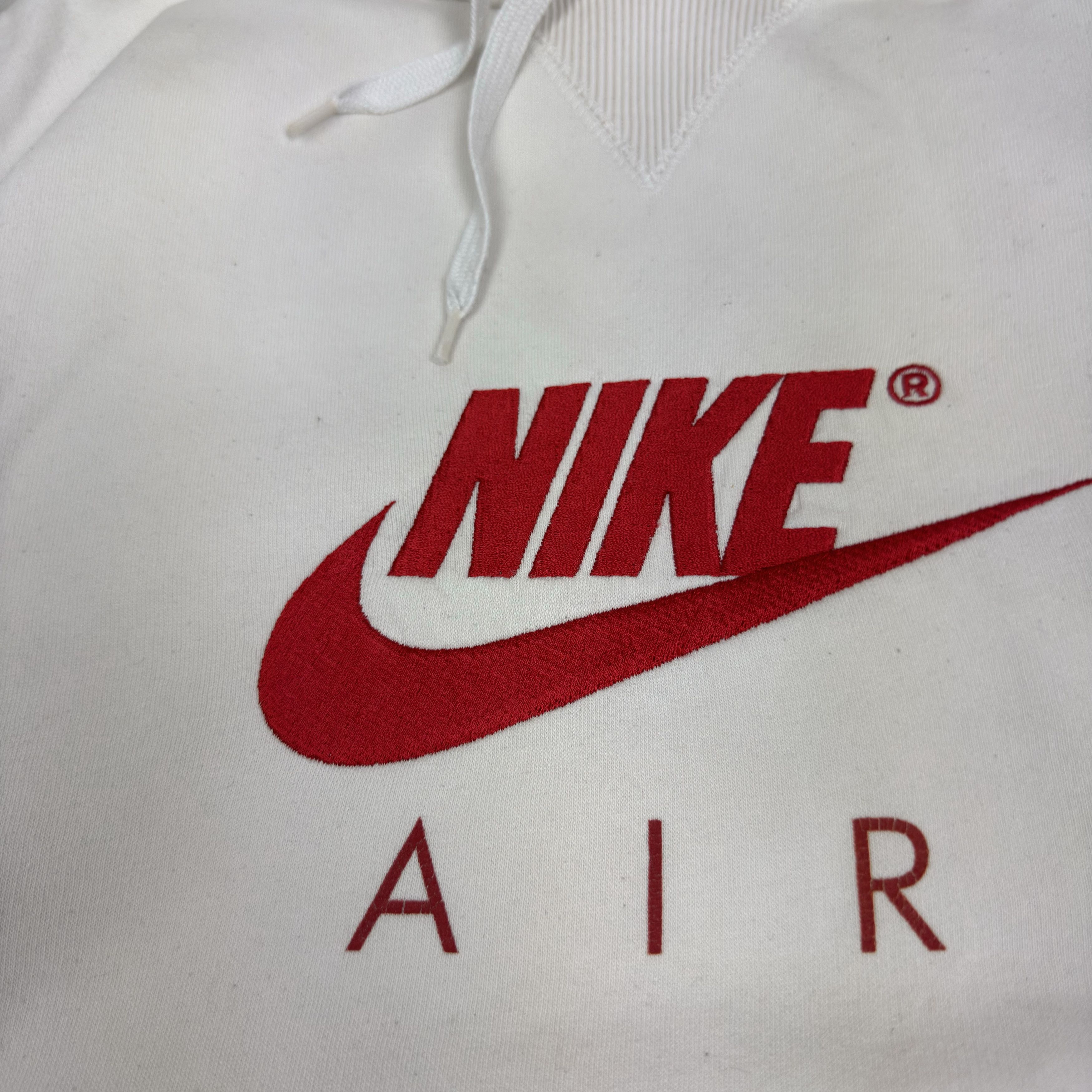 Nike Nike Air Men's White Red Logo Fleece Lined Pullover Hoodie L Size US L / EU 52-54 / 3 - 6 Thumbnail