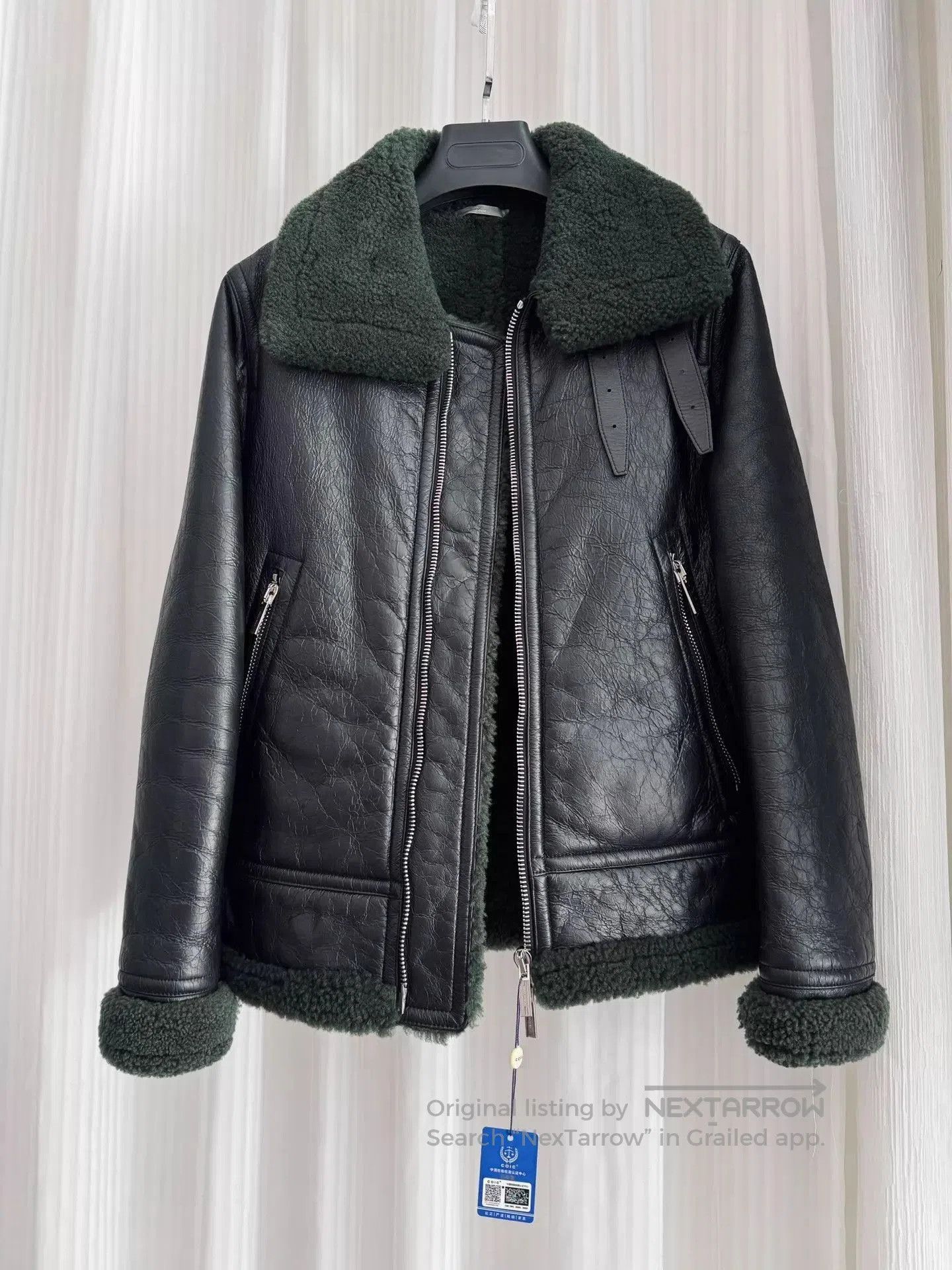 Dior Black Leather Jacket with Shearling Collar. Size US S / EU 44-46 / 1 - 1 Thumbnail