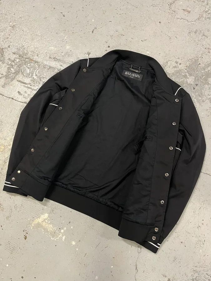 Balmain Balmain Black Buttoned White Lined Varsity Jacket Size US M / EU 48-50 / 2 - 5 Thumbnail
