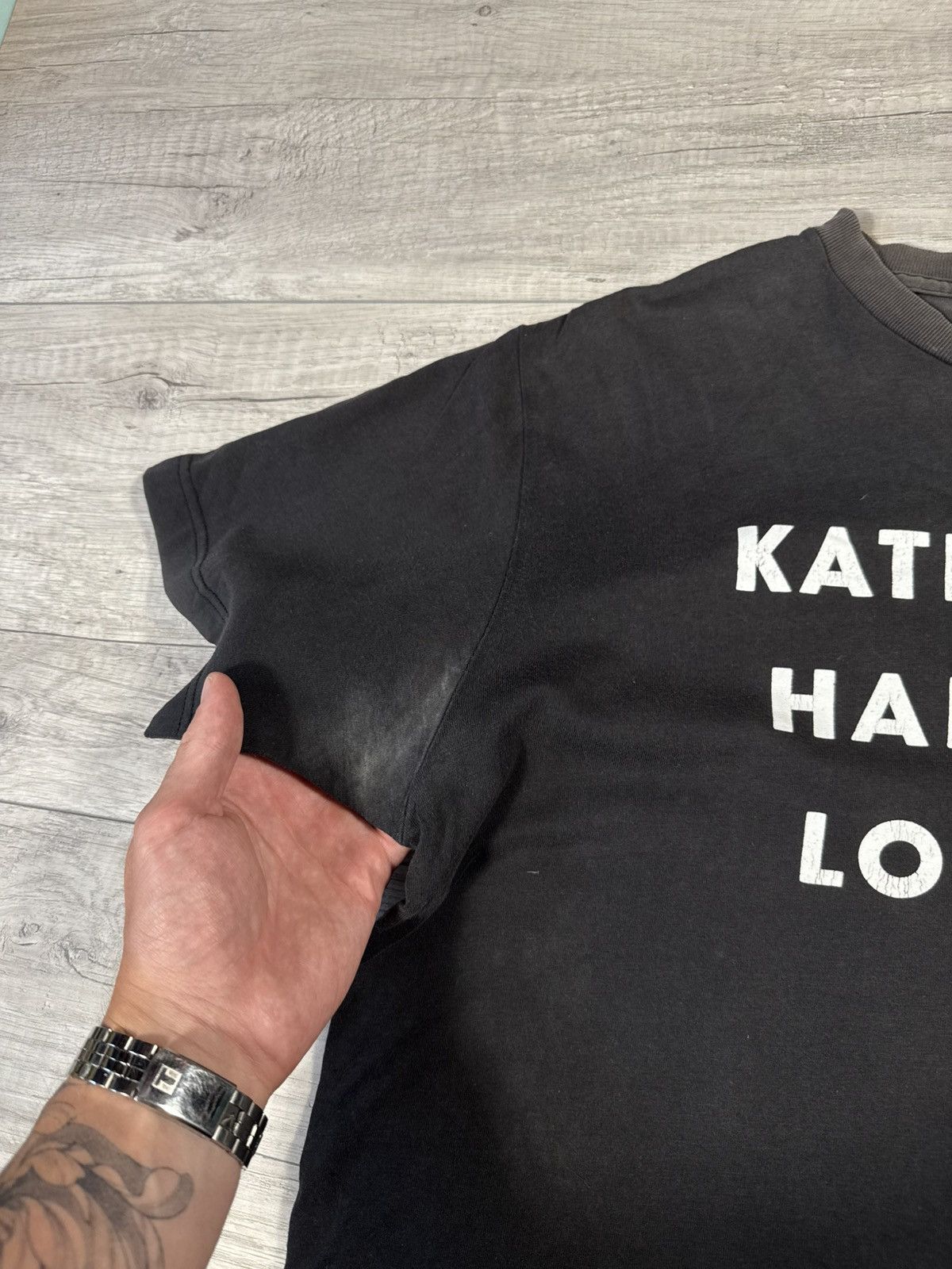 Katharine Hamnett London Katharine Hamnett London Vintage Rare Faded Distressed Tee Size US L / EU 52-54 / 3 - 8 Thumbnail