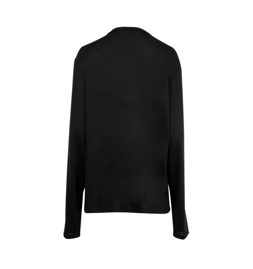 Gabriela Hearst o1h1sh11225 Pacific Long Sleeve Tee in Black Size M / US 6-8 / IT 42-44 - 2 Thumbnail