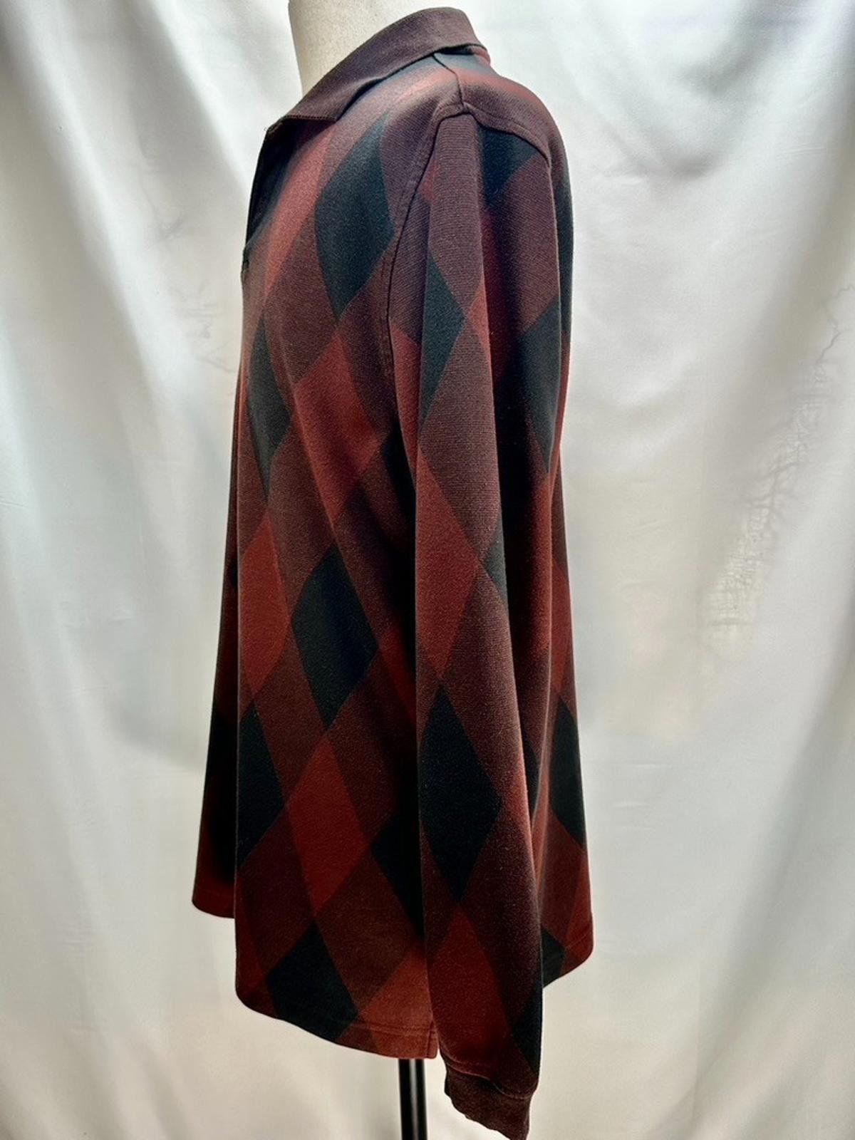 Van Heusen Van Heusen Cotton Blend 1/4 Button Argyle Sweater Red L Size US L / EU 52-54 / 3 - 2 Thumbnail