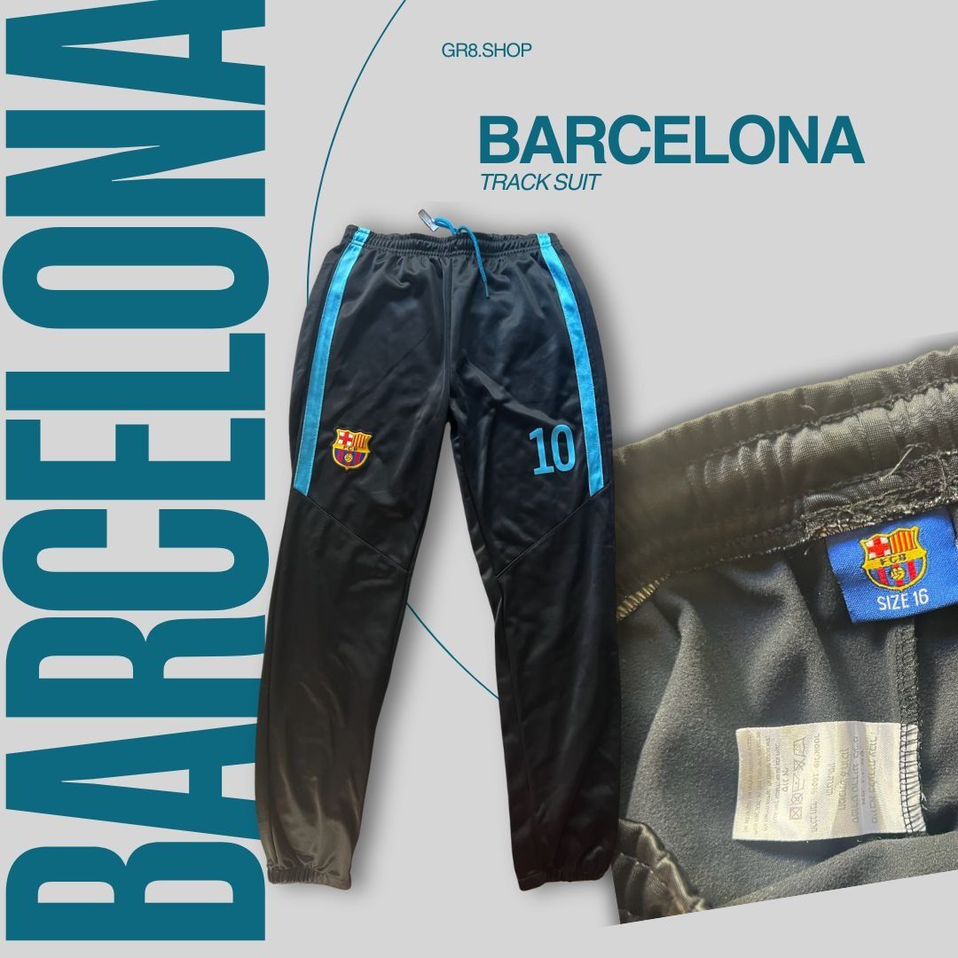 Other Barcelona FCB Black Track Pants With Blue Stripes & Logo Siz Size US 26 / EU 42 - 1 Thumbnail