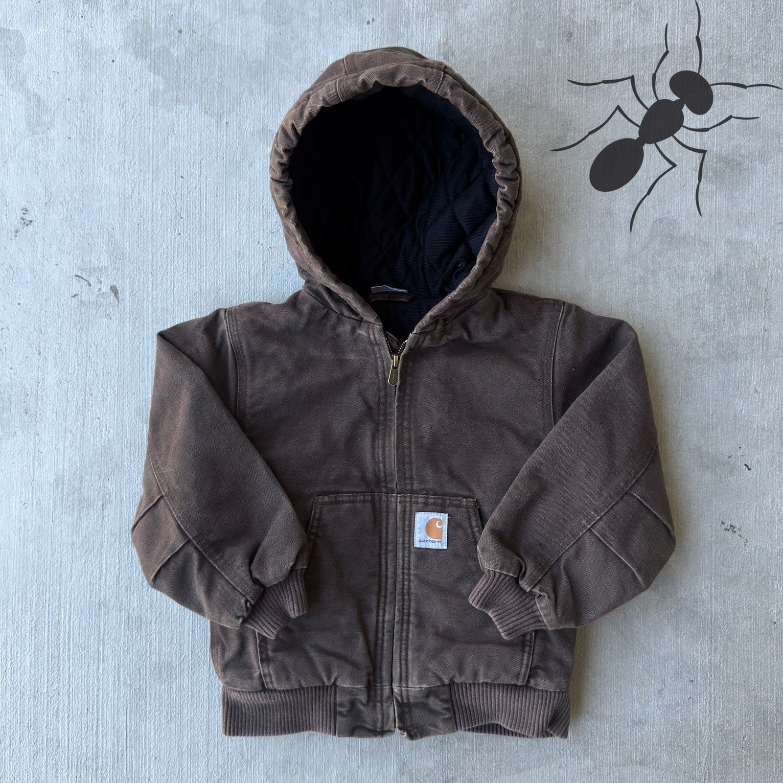 Carhartt × Vintage Vintage Y2K Carhartt YOUTH brown hooded work wear jacket Size US XXS / EU 40 - 1 Thumbnail